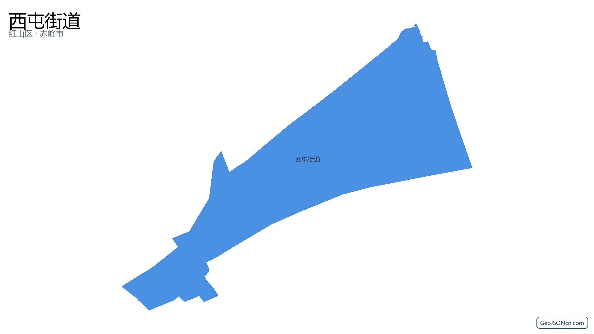 西屯街道行政区划边界地图（红山区·赤峰市）,提供GeoJSON、SHP矢量边界数据下载及高清地图大图(PNG/JPG) - GeoJSONcn.com