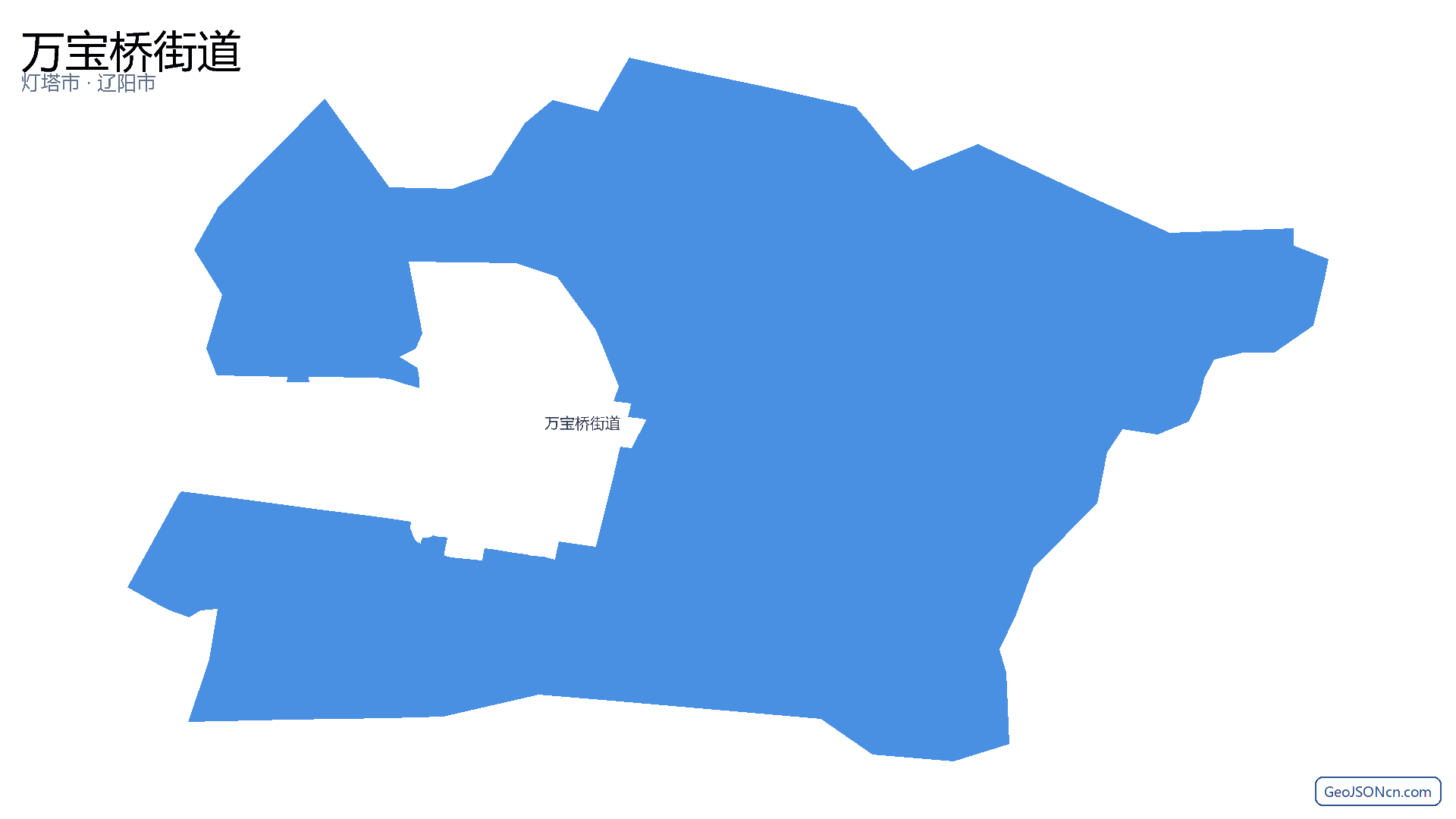 万宝桥街道行政区划边界地图(灯塔市·辽阳市),提供GeoJSON、SHP矢量边界数据下载及高清地图大图(PNG/JPG) - GeoJSONcn.com
