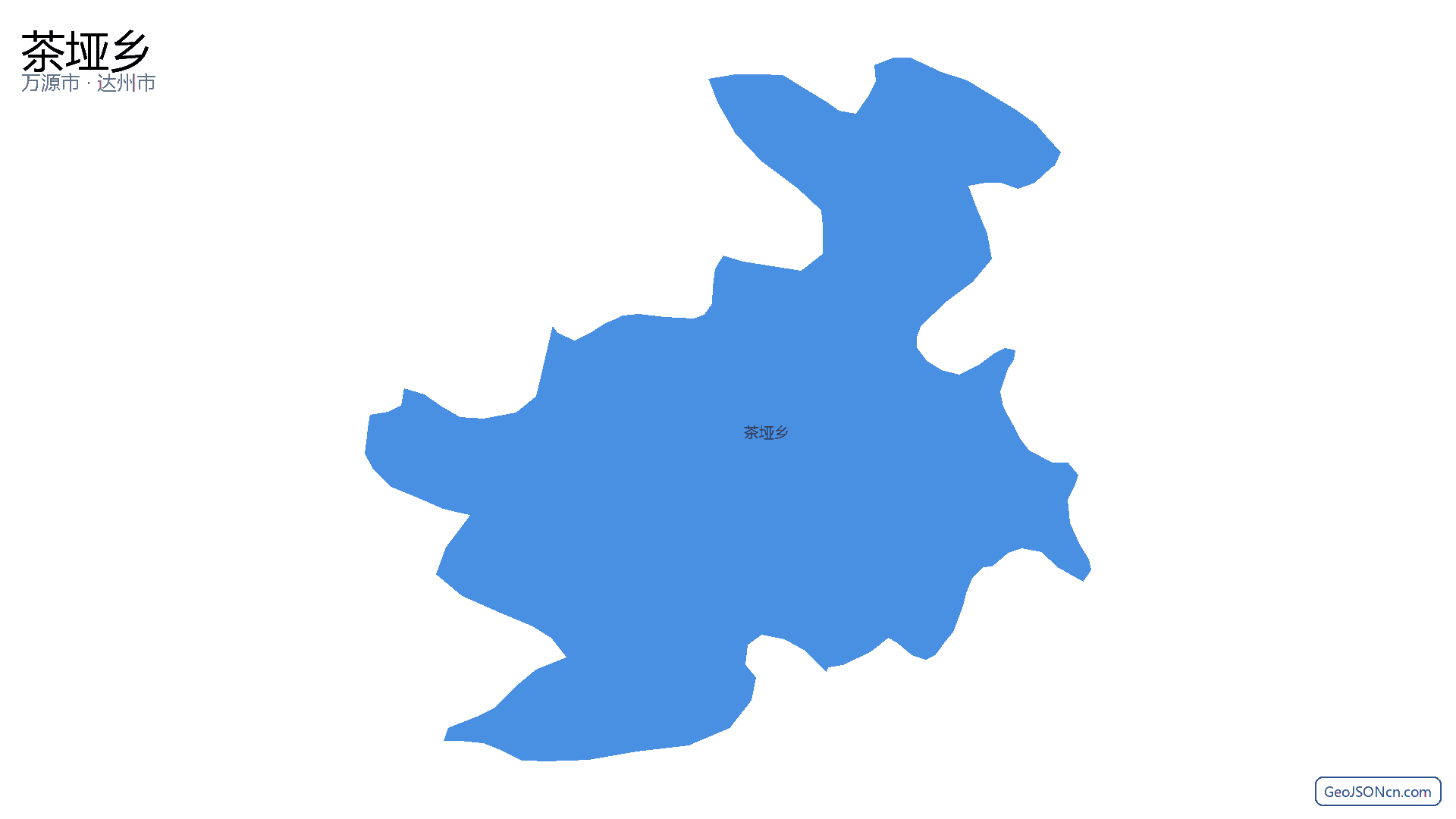 茶垭乡行政区划边界地图(万源市·达州市),提供GeoJSON、SHP矢量边界数据下载及高清地图大图(PNG/JPG) - GeoJSONcn.com