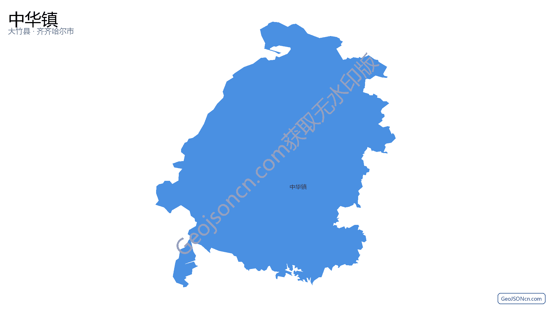 中华镇行政区划边界地图（大竹县·达州市）,提供GeoJSON、SHP矢量边界数据下载及高清地图大图(PNG/JPG) - GeoJSONcn.com