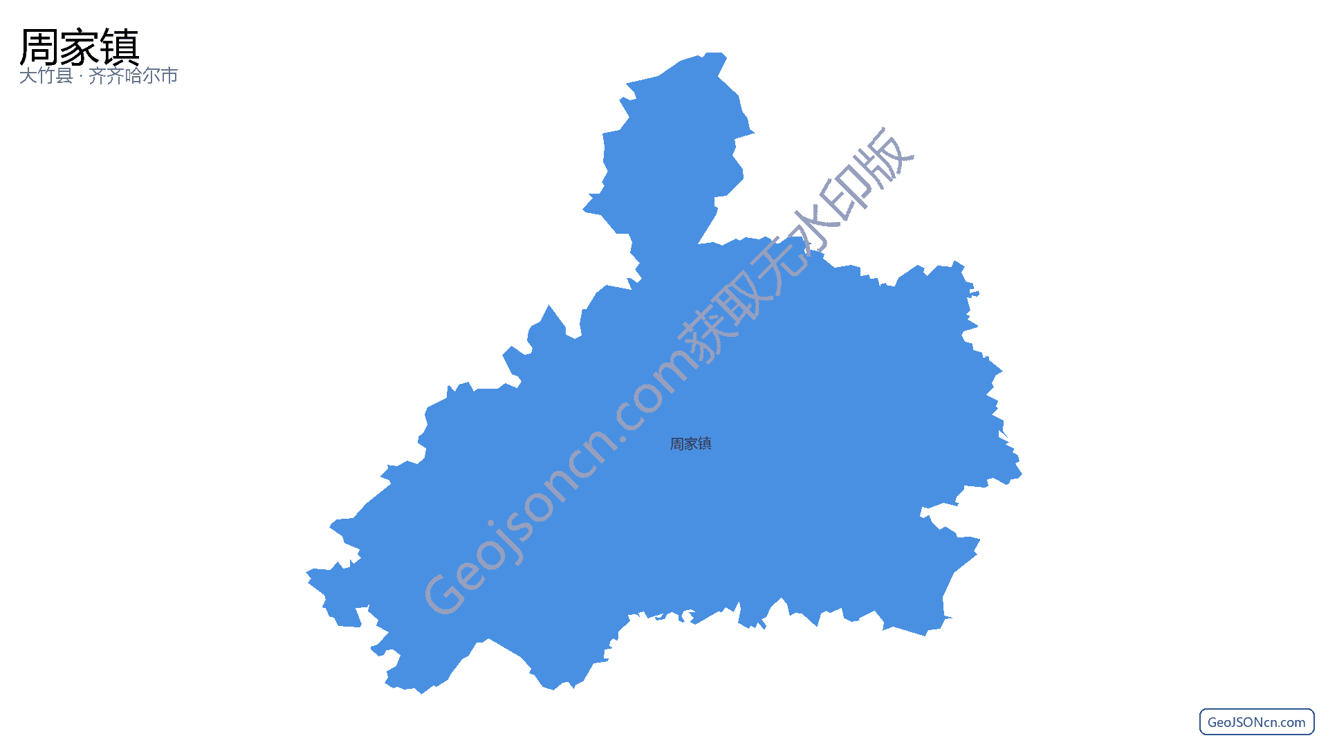 周家镇行政区划边界地图（大竹县·达州市）,提供GeoJSON、SHP矢量边界数据下载及高清地图大图(PNG/JPG) - GeoJSONcn.com