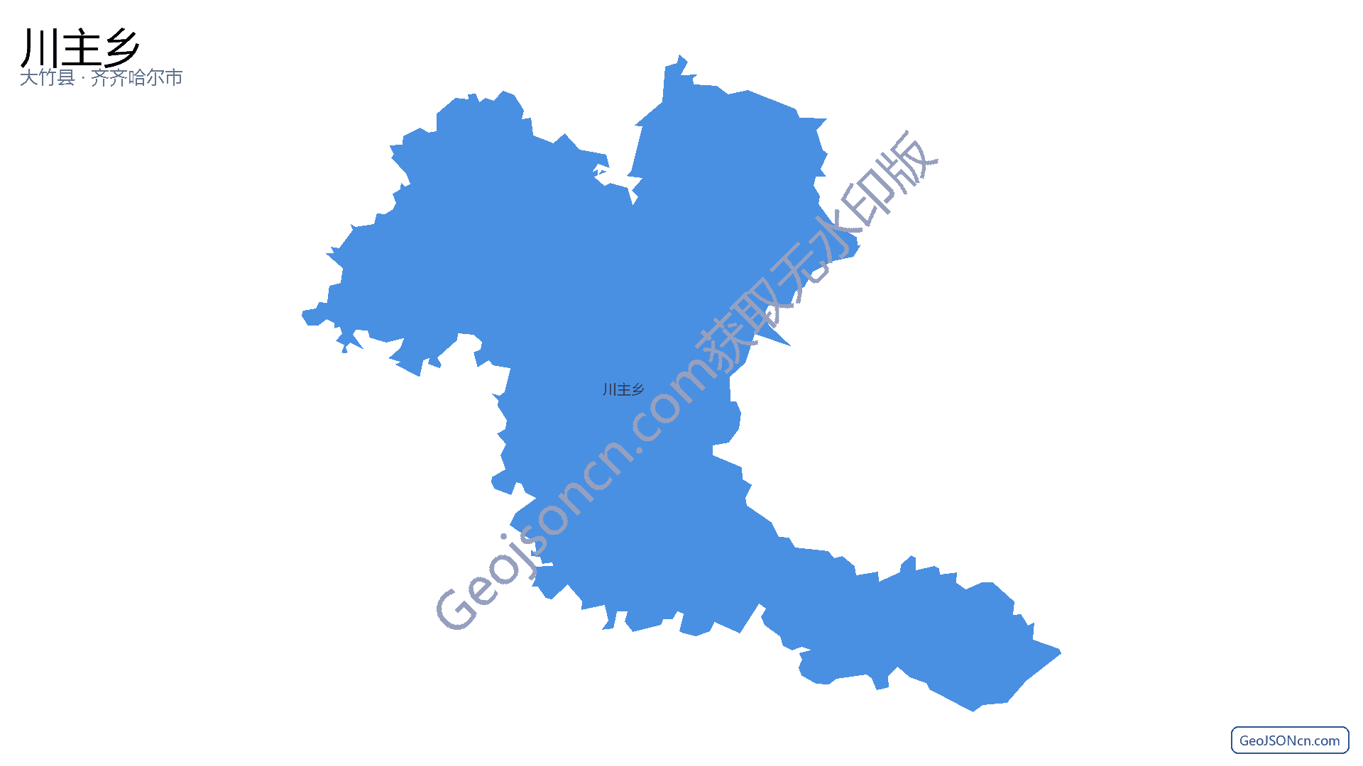 川主乡行政区划边界地图（大竹县·达州市）,提供GeoJSON、SHP矢量边界数据下载及高清地图大图(PNG/JPG) - GeoJSONcn.com