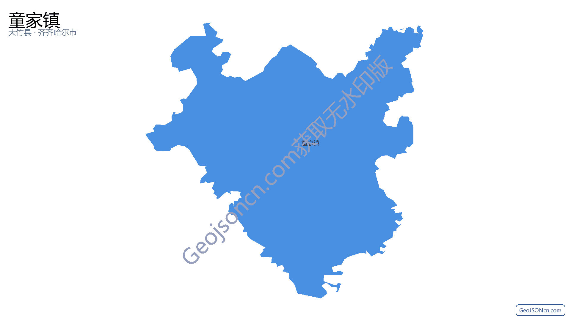 童家镇行政区划边界地图（大竹县·达州市）,提供GeoJSON、SHP矢量边界数据下载及高清地图大图(PNG/JPG) - GeoJSONcn.com