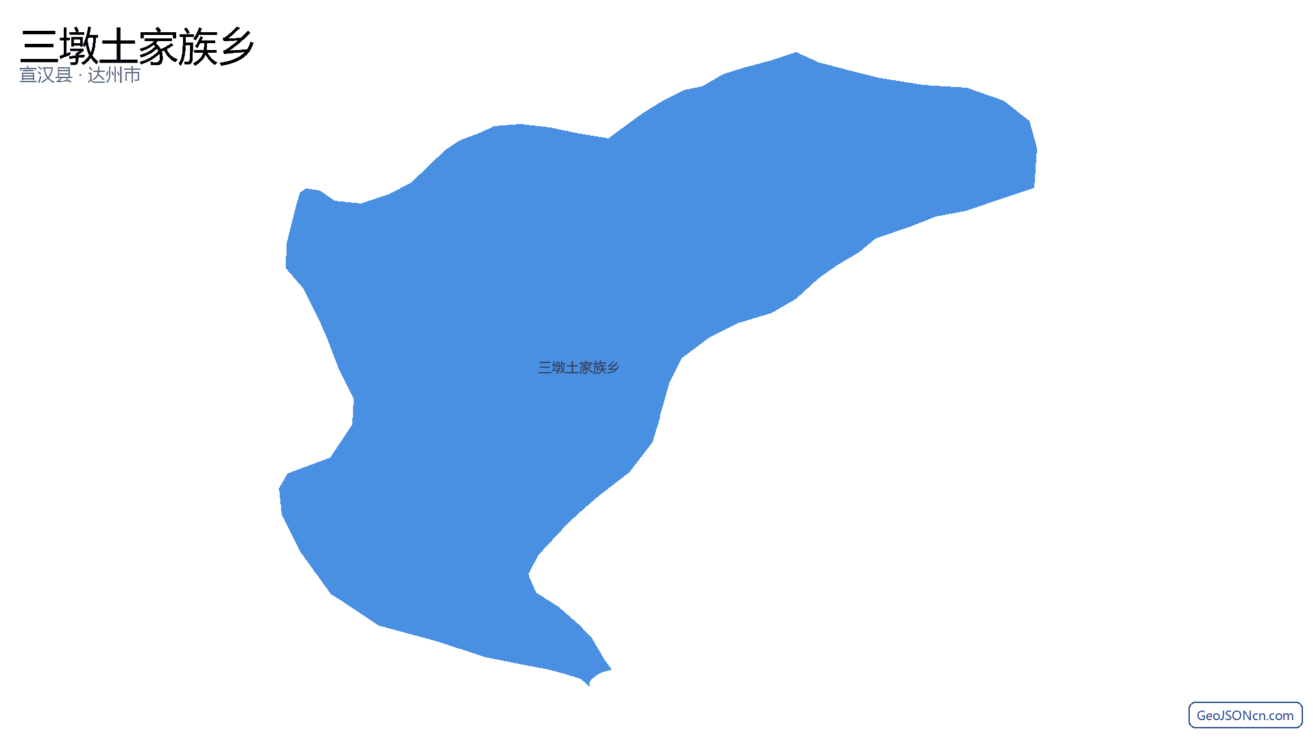 三墩土家族乡行政区划边界地图(宣汉县·达州市),提供GeoJSON、SHP矢量边界数据下载及高清地图大图(PNG/JPG) - GeoJSONcn.com