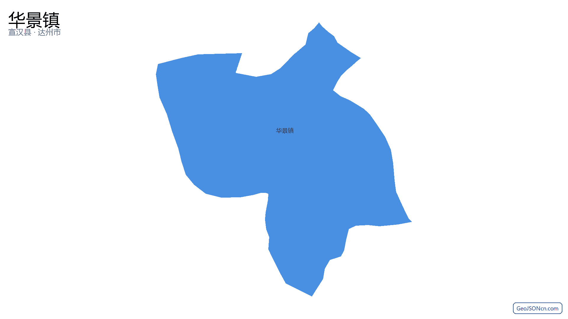 华景镇行政区划边界地图（宣汉县·达州市）,提供GeoJSON、SHP矢量边界数据下载及高清地图大图(PNG/JPG) - GeoJSONcn.com
