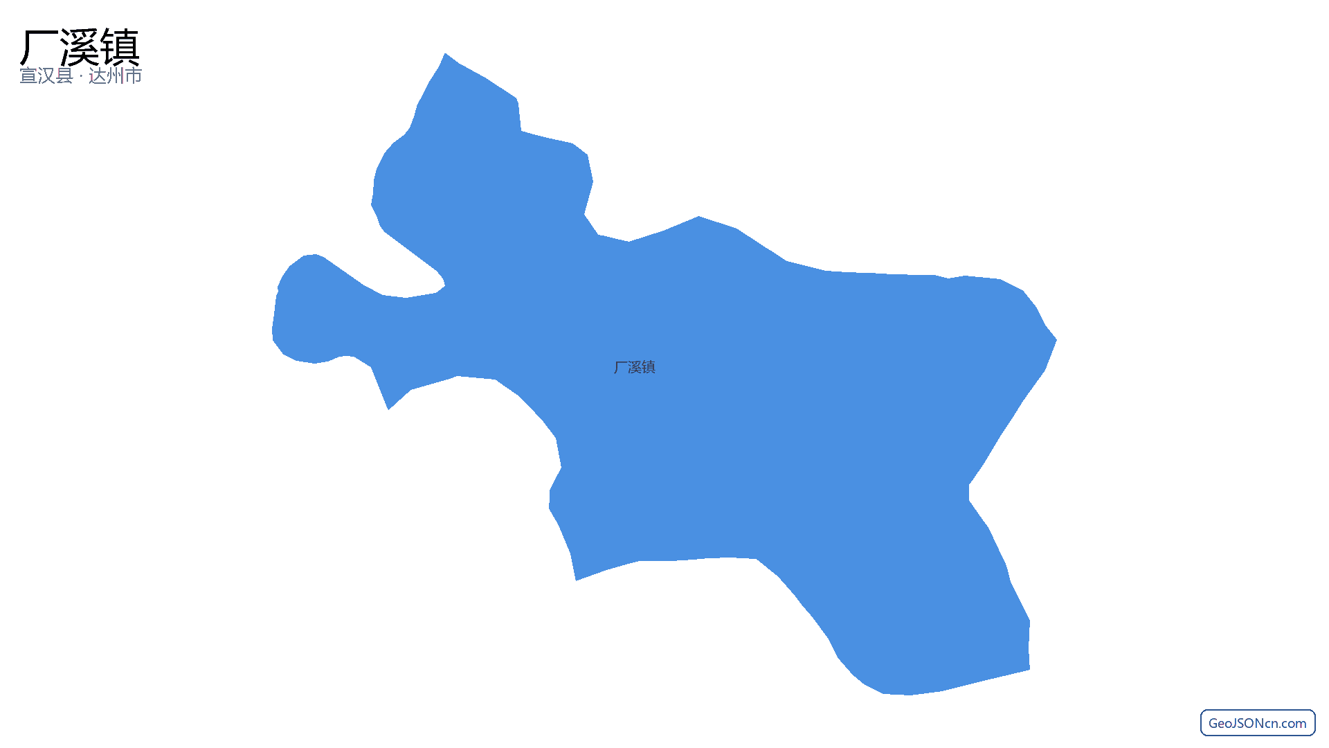 厂溪镇行政区划边界地图（宣汉县·达州市）,提供GeoJSON、SHP矢量边界数据下载及高清地图大图(PNG/JPG) - GeoJSONcn.com