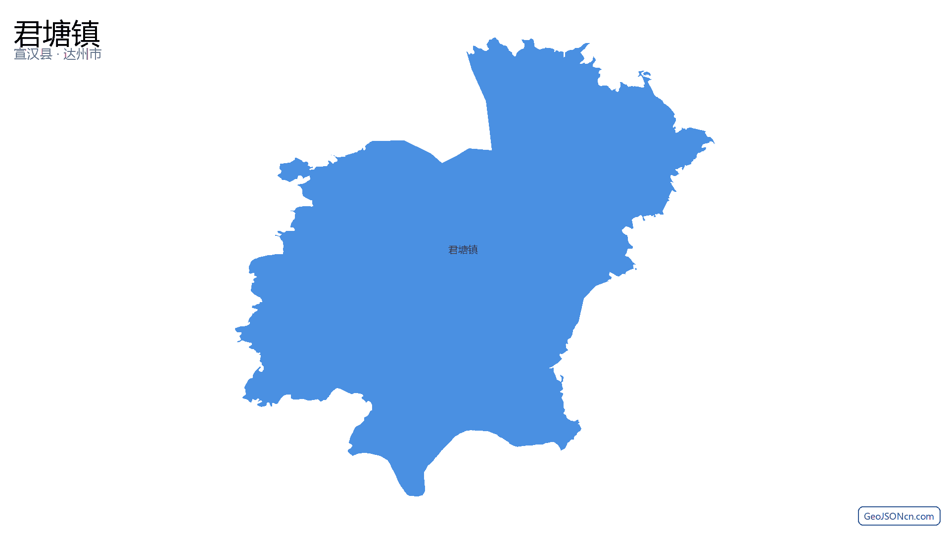 君塘镇行政区划边界地图(宣汉县·达州市),提供GeoJSON、SHP矢量边界数据下载及高清地图大图(PNG/JPG) - GeoJSONcn.com