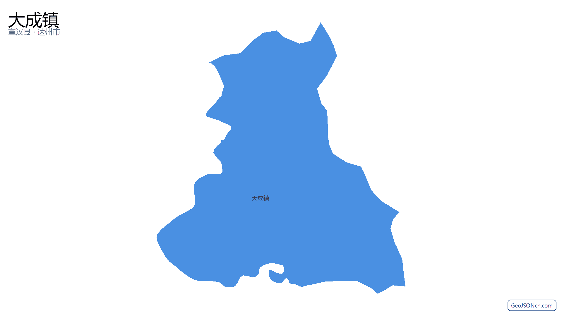 大成镇行政区划边界地图(宣汉县·达州市),提供GeoJSON、SHP矢量边界数据下载及高清地图大图(PNG/JPG) - GeoJSONcn.com