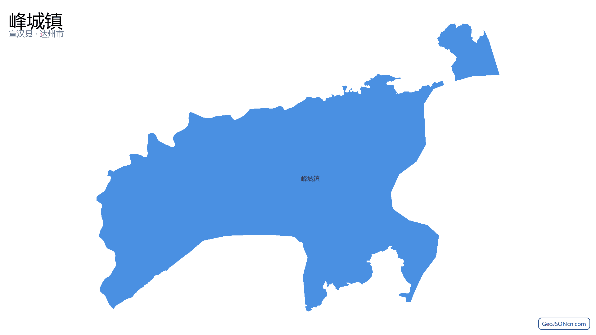 峰城镇行政区划边界地图(宣汉县·达州市),提供GeoJSON、SHP矢量边界数据下载及高清地图大图(PNG/JPG) - GeoJSONcn.com