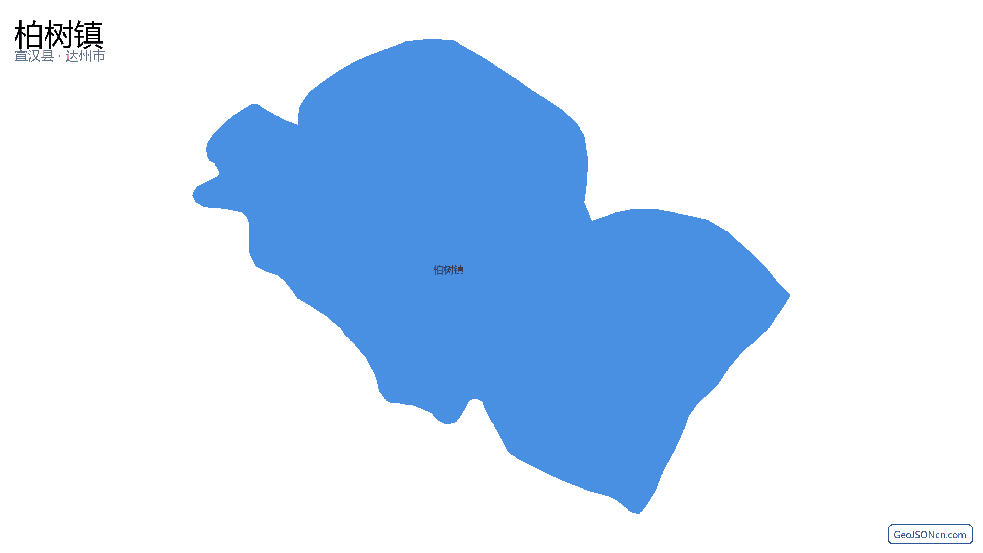 柏树镇行政区划边界地图（宣汉县·达州市）,提供GeoJSON、SHP矢量边界数据下载及高清地图大图(PNG/JPG) - GeoJSONcn.com