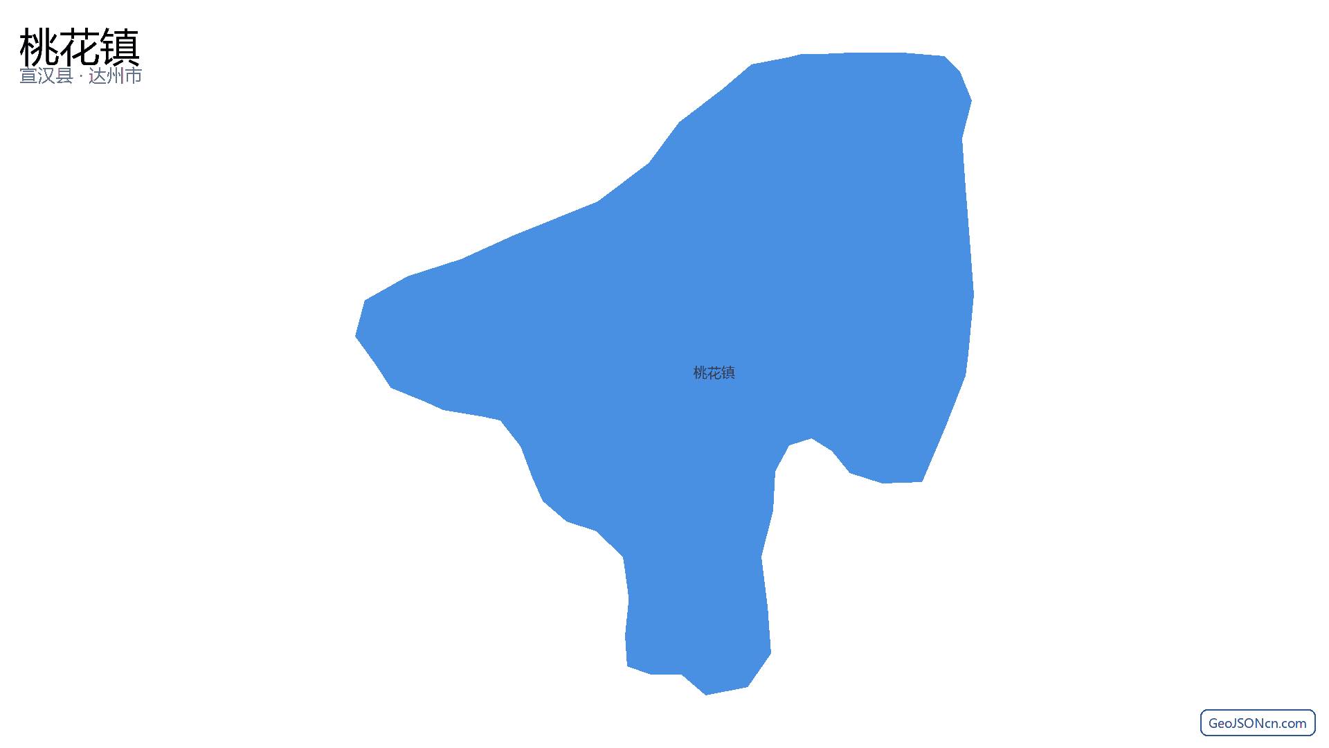 桃花镇行政区划边界地图（宣汉县·达州市）,提供GeoJSON、SHP矢量边界数据下载及高清地图大图(PNG/JPG) - GeoJSONcn.com