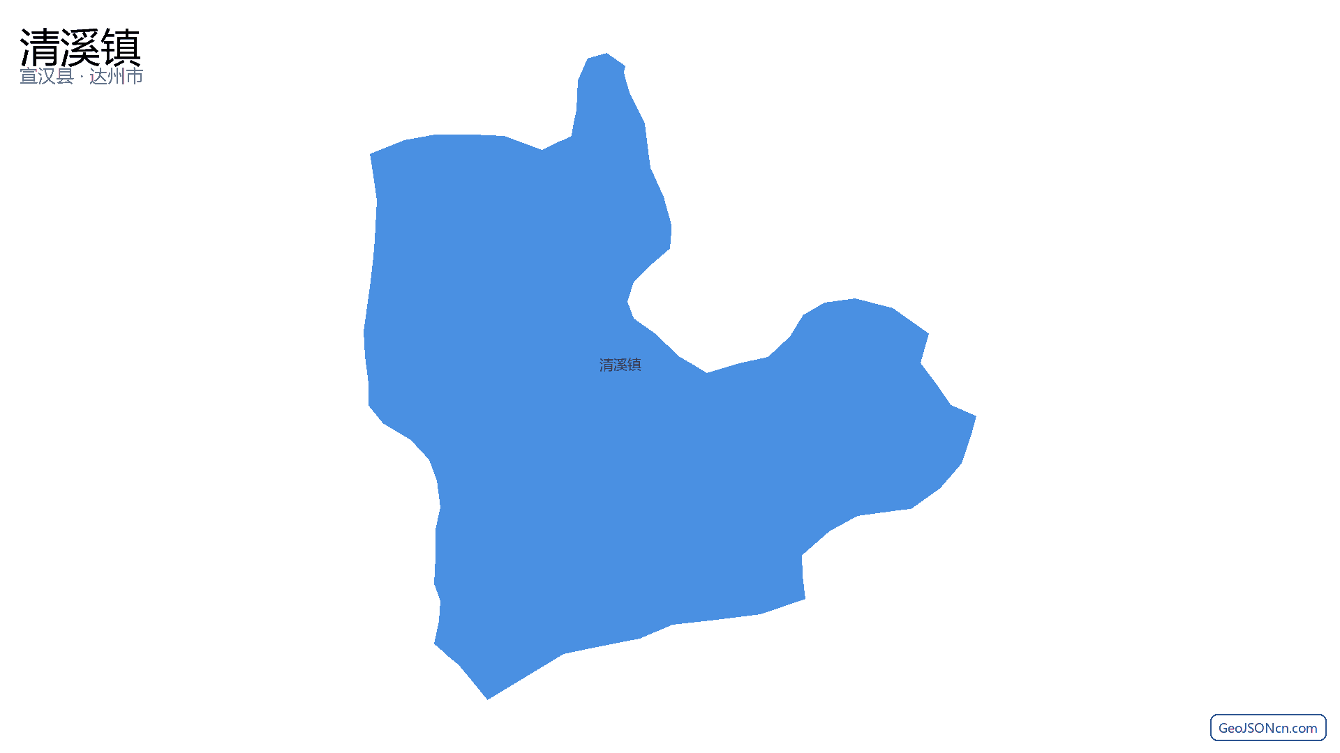 清溪镇行政区划边界地图（宣汉县·达州市）,提供GeoJSON、SHP矢量边界数据下载及高清地图大图(PNG/JPG) - GeoJSONcn.com