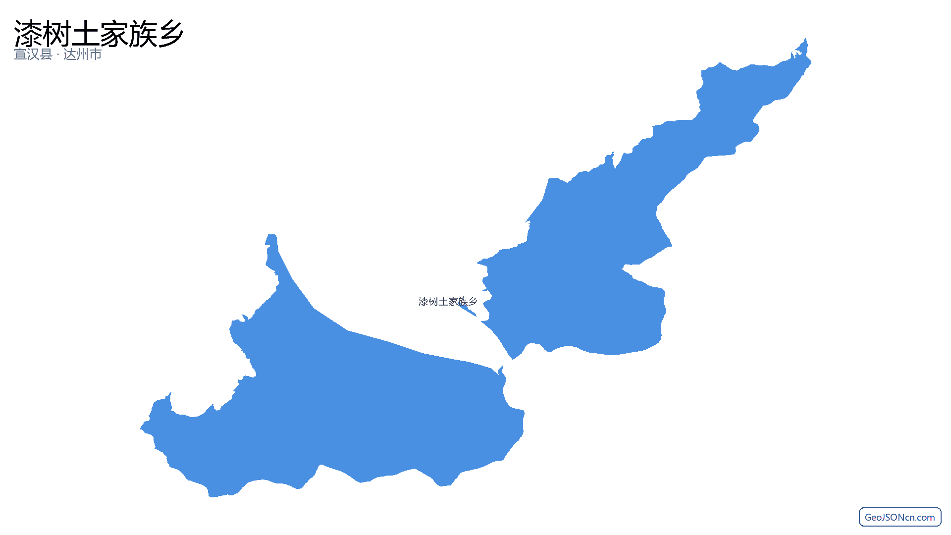 漆树土家族乡行政区划边界地图(宣汉县·达州市),提供GeoJSON、SHP矢量边界数据下载及高清地图大图(PNG/JPG) - GeoJSONcn.com