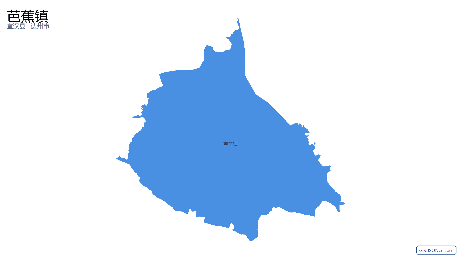 芭蕉镇行政区划边界地图(宣汉县·达州市),提供GeoJSON、SHP矢量边界数据下载及高清地图大图(PNG/JPG) - GeoJSONcn.com
