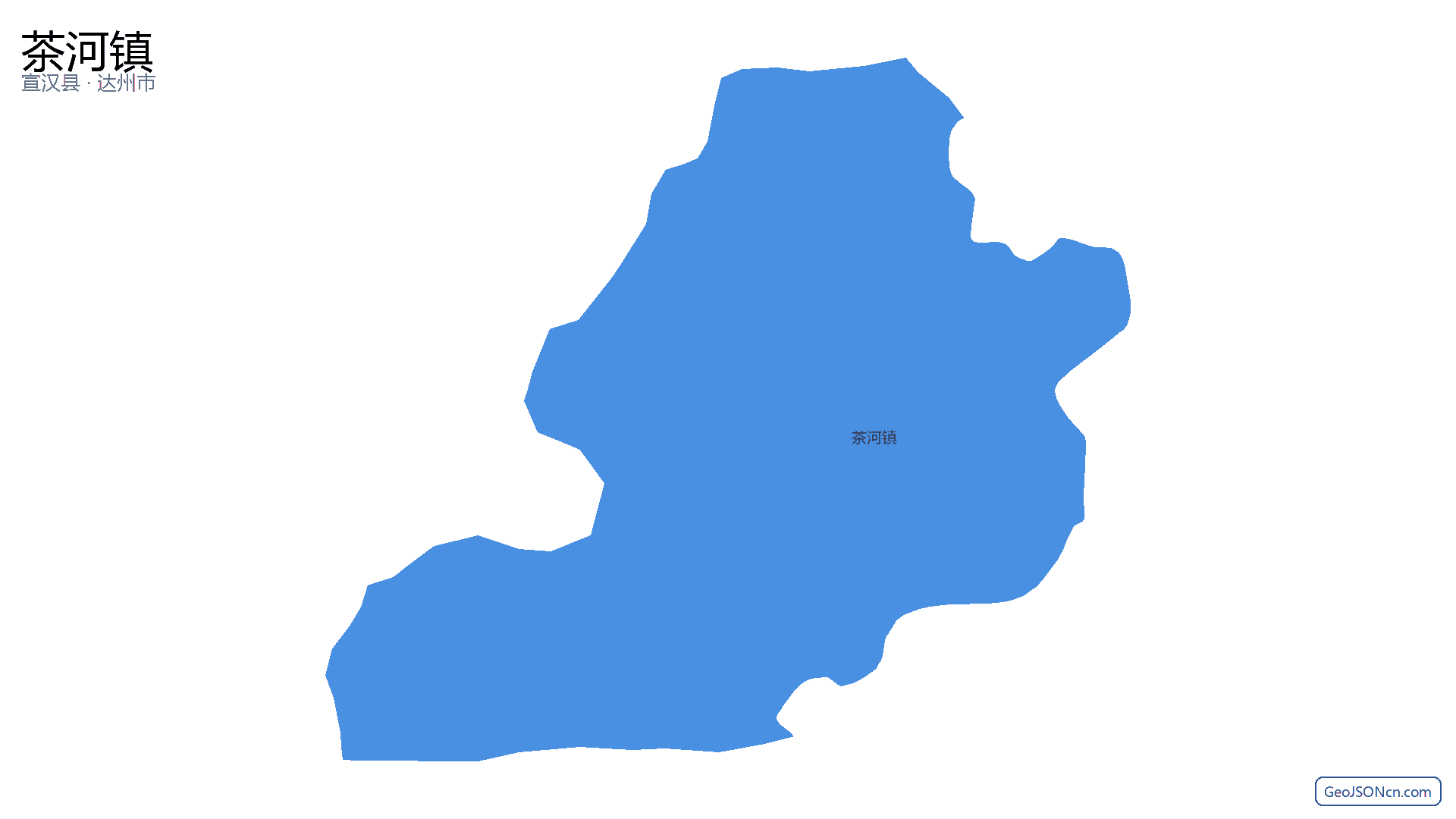 茶河镇行政区划边界地图(宣汉县·达州市),提供GeoJSON、SHP矢量边界数据下载及高清地图大图(PNG/JPG) - GeoJSONcn.com
