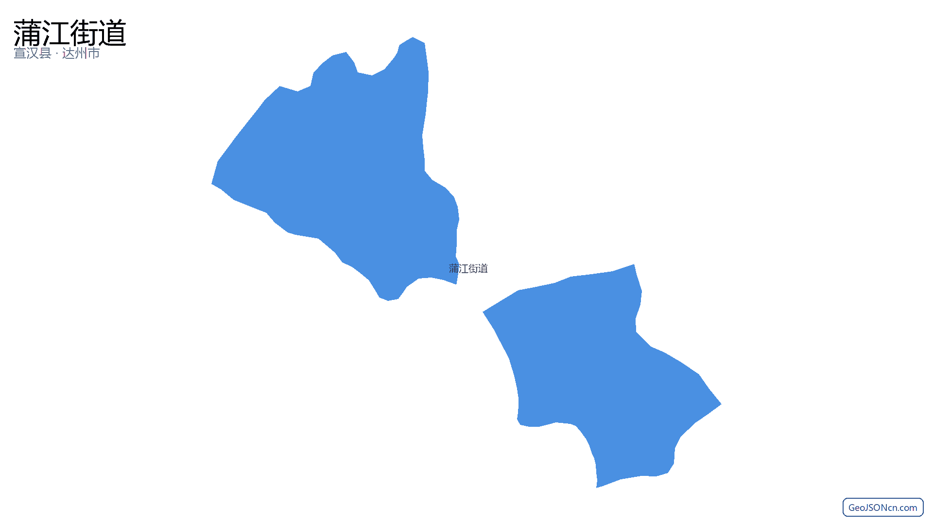 蒲江街道行政区划边界地图(宣汉县·达州市),提供GeoJSON、SHP矢量边界数据下载及高清地图大图(PNG/JPG) - GeoJSONcn.com