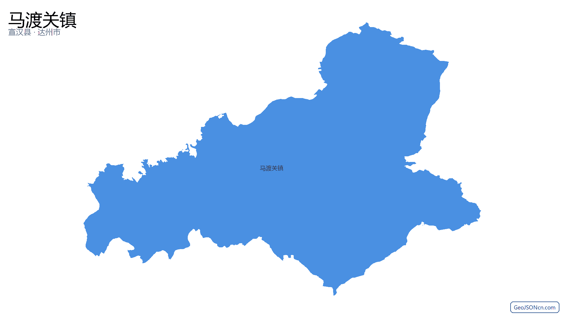 马渡关镇行政区划边界地图（宣汉县·达州市）,提供GeoJSON、SHP矢量边界数据下载及高清地图大图(PNG/JPG) - GeoJSONcn.com