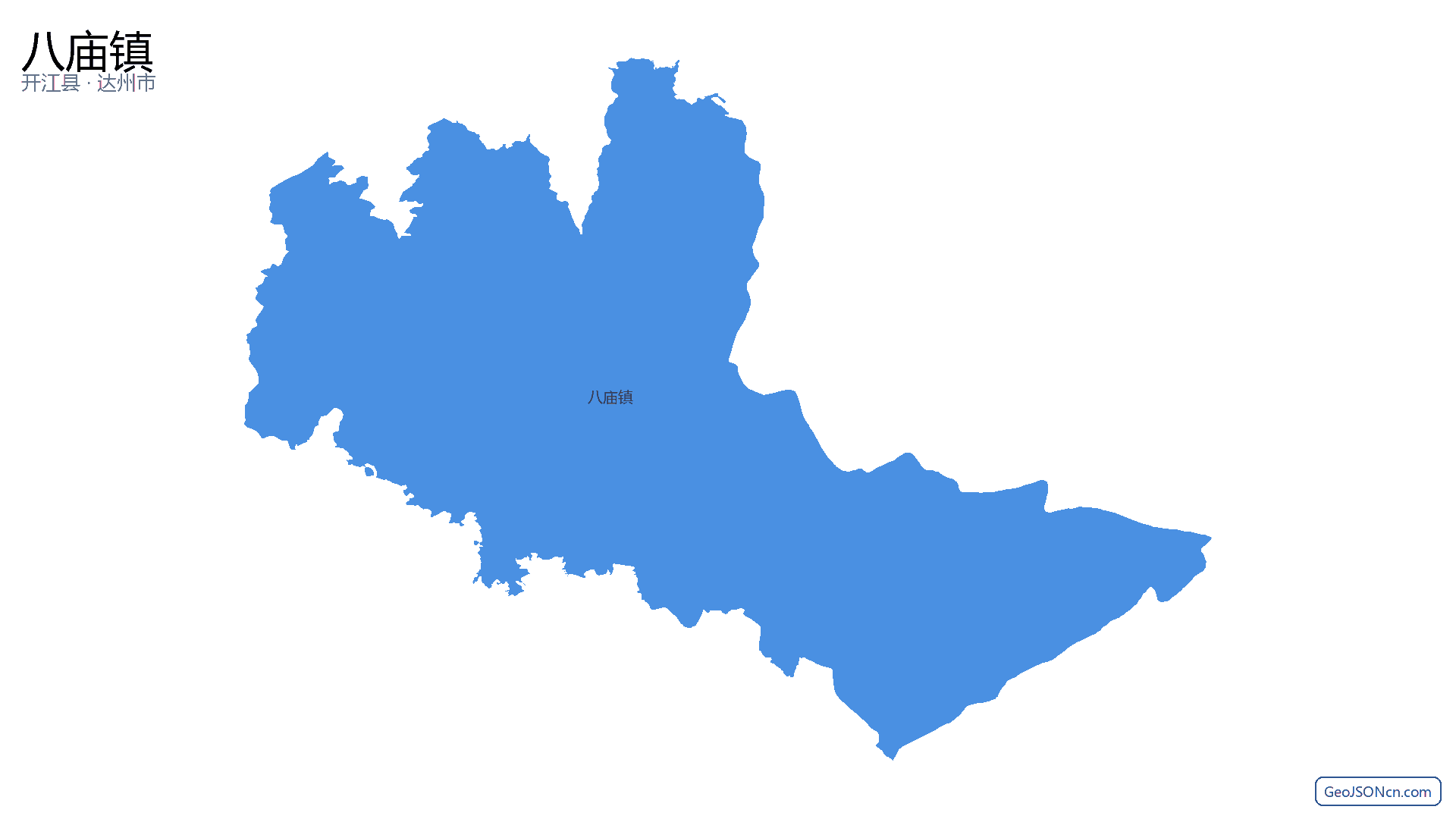 八庙镇行政区划边界地图（开江县·达州市）,提供GeoJSON、SHP矢量边界数据下载及高清地图大图(PNG/JPG) - GeoJSONcn.com