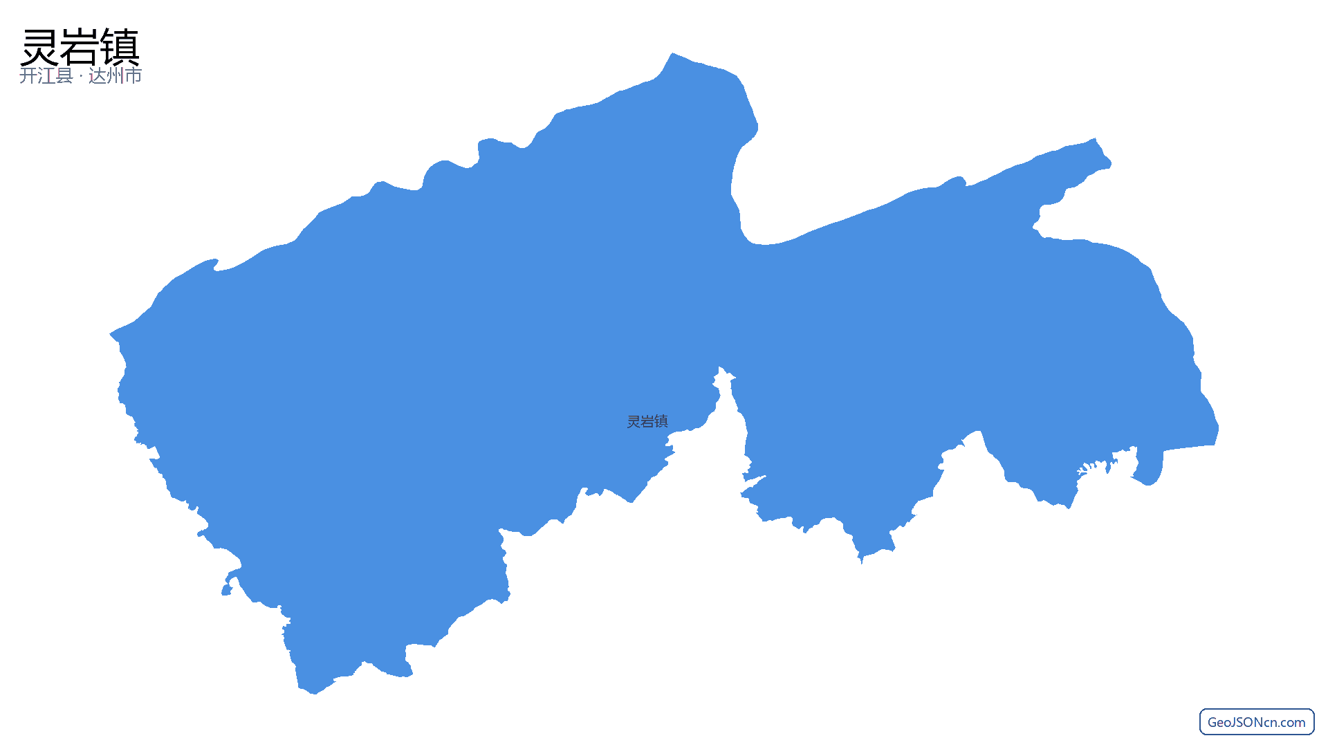 灵岩镇行政区划边界地图(开江县·达州市),提供GeoJSON、SHP矢量边界数据下载及高清地图大图(PNG/JPG) - GeoJSONcn.com