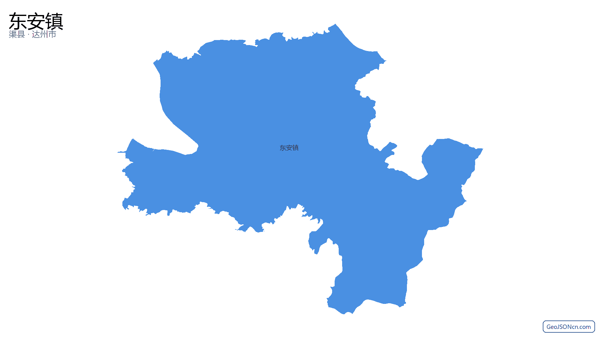 东安镇行政区划边界地图（渠县·达州市）,提供GeoJSON、SHP矢量边界数据下载及高清地图大图(PNG/JPG) - GeoJSONcn.com