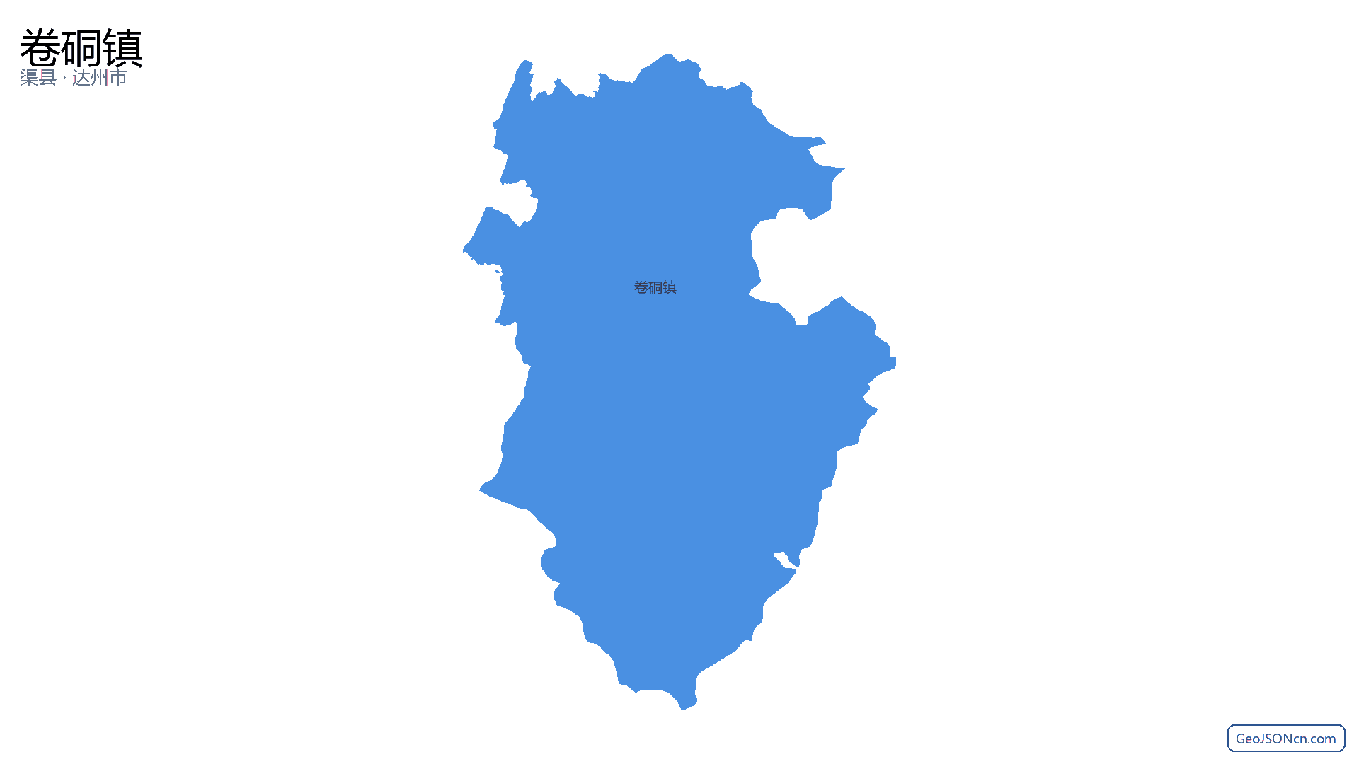 卷硐镇行政区划边界地图(渠县·达州市),提供GeoJSON、SHP矢量边界数据下载及高清地图大图(PNG/JPG) - GeoJSONcn.com
