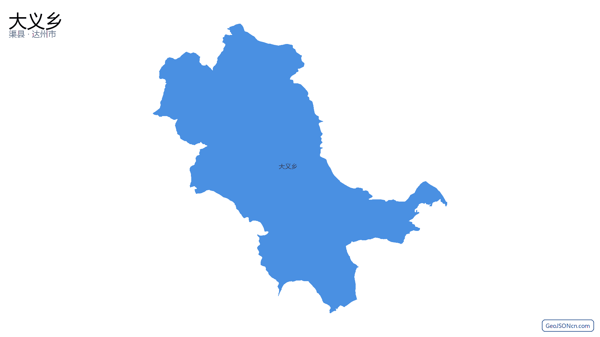 大义乡行政区划边界地图（渠县·达州市）,提供GeoJSON、SHP矢量边界数据下载及高清地图大图(PNG/JPG) - GeoJSONcn.com