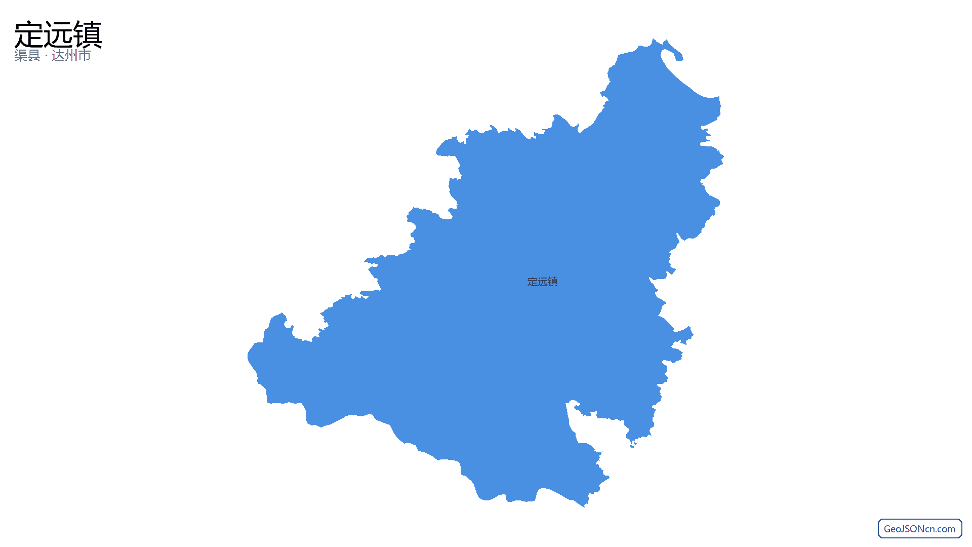 定远镇行政区划边界地图（渠县·达州市）,提供GeoJSON、SHP矢量边界数据下载及高清地图大图(PNG/JPG) - GeoJSONcn.com