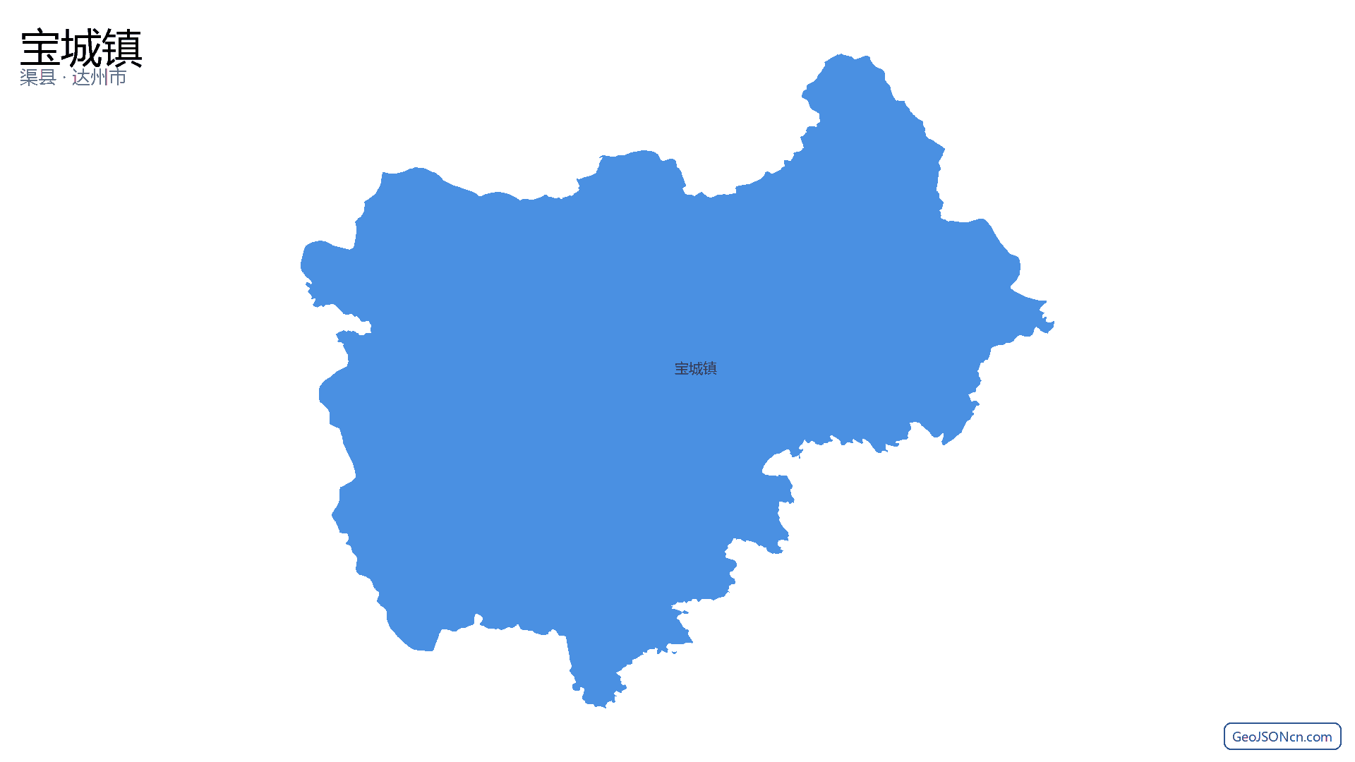 宝城镇行政区划边界地图（渠县·达州市）,提供GeoJSON、SHP矢量边界数据下载及高清地图大图(PNG/JPG) - GeoJSONcn.com