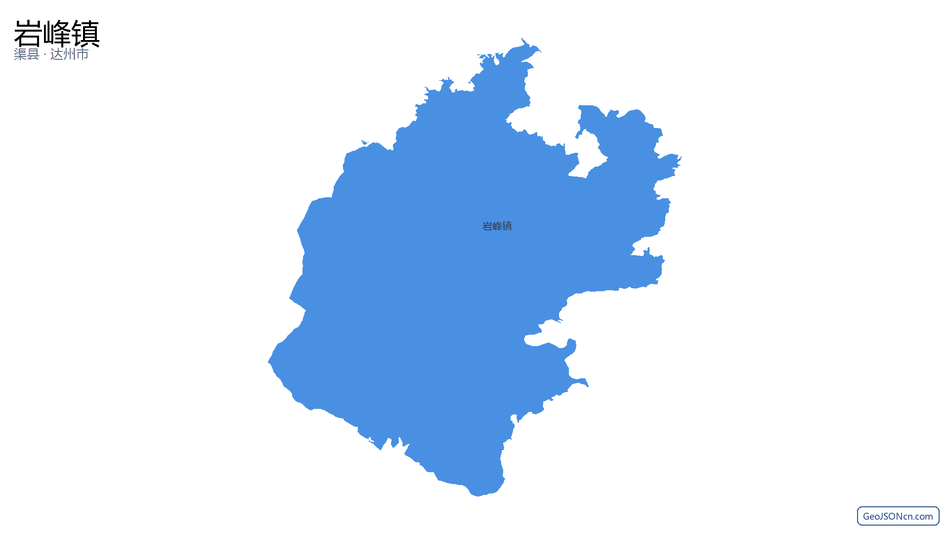 岩峰镇行政区划边界地图（渠县·达州市）,提供GeoJSON、SHP矢量边界数据下载及高清地图大图(PNG/JPG) - GeoJSONcn.com