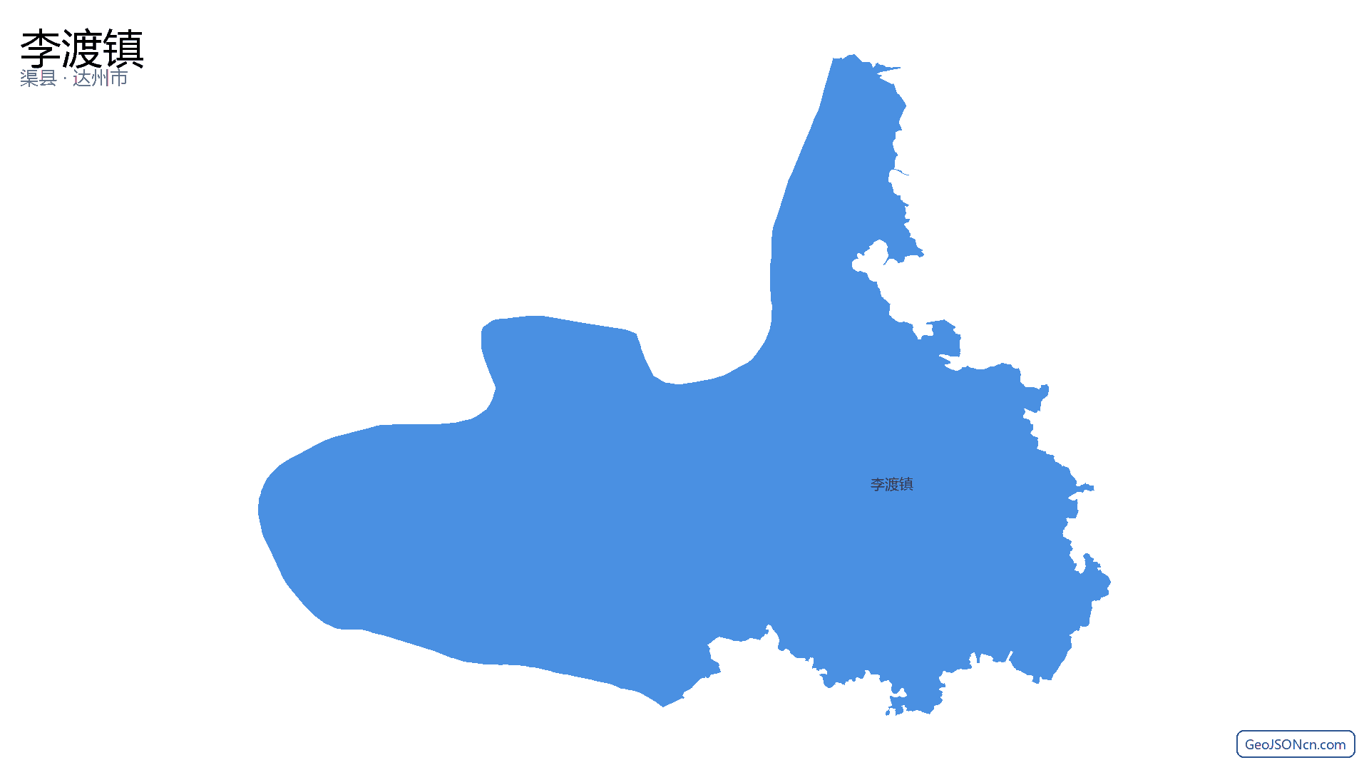 李渡镇行政区划边界地图(渠县·达州市),提供GeoJSON、SHP矢量边界数据下载及高清地图大图(PNG/JPG) - GeoJSONcn.com