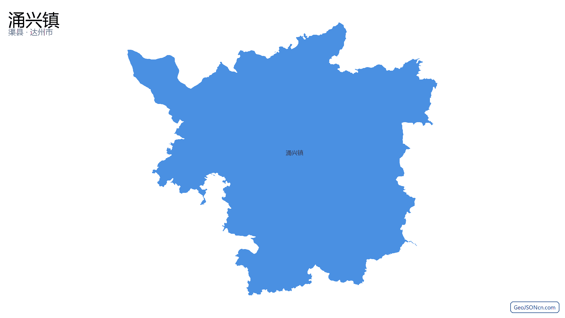 涌兴镇行政区划边界地图（渠县·达州市）,提供GeoJSON、SHP矢量边界数据下载及高清地图大图(PNG/JPG) - GeoJSONcn.com