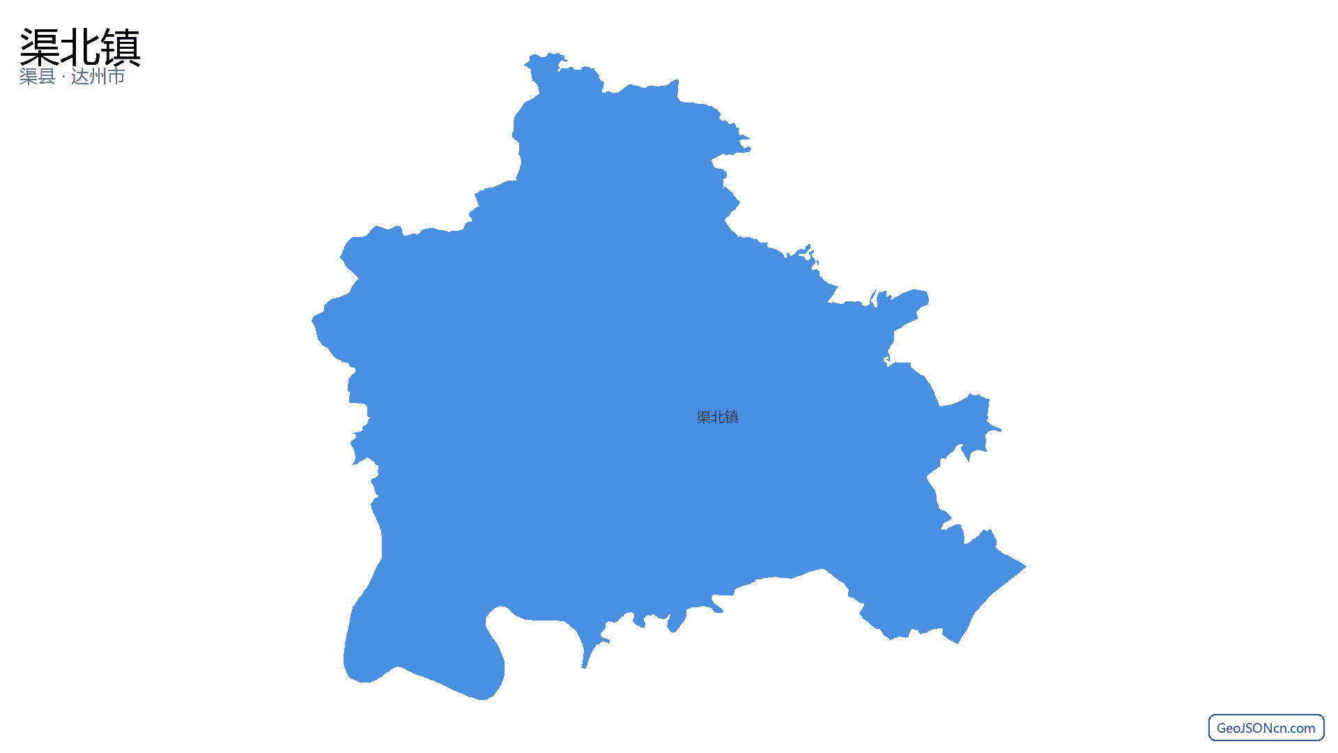 渠北镇行政区划边界地图（渠县·达州市）,提供GeoJSON、SHP矢量边界数据下载及高清地图大图(PNG/JPG) - GeoJSONcn.com