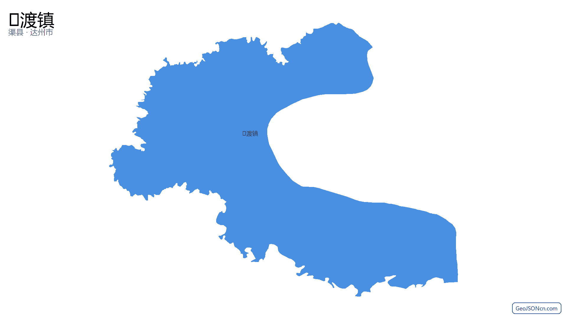 𰝟渡镇行政区划边界地图（渠县·达州市）,提供GeoJSON、SHP矢量边界数据下载及高清地图大图(PNG/JPG) - GeoJSONcn.com