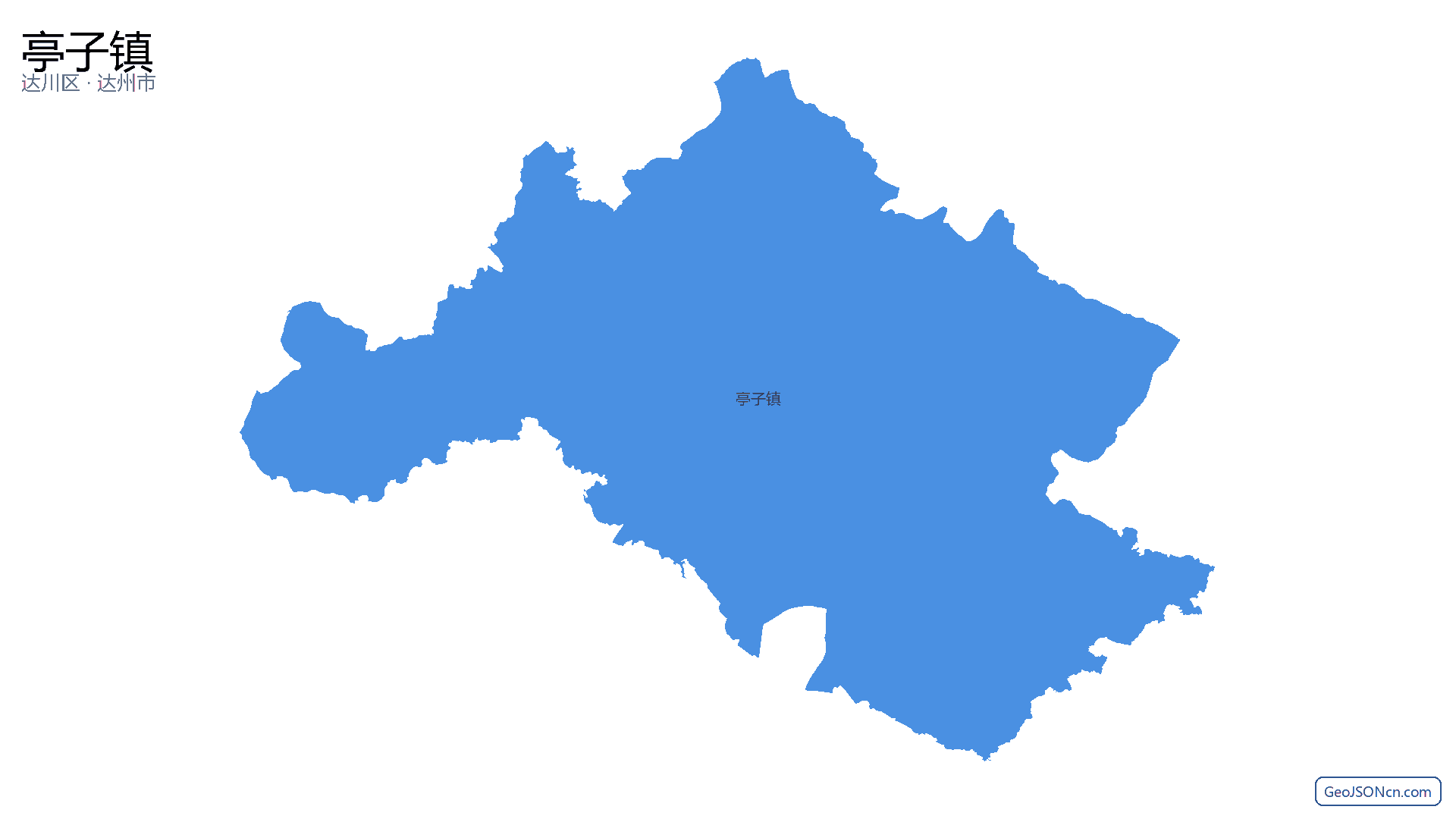 亭子镇行政区划边界地图（达川区·达州市）,提供GeoJSON、SHP矢量边界数据下载及高清地图大图(PNG/JPG) - GeoJSONcn.com