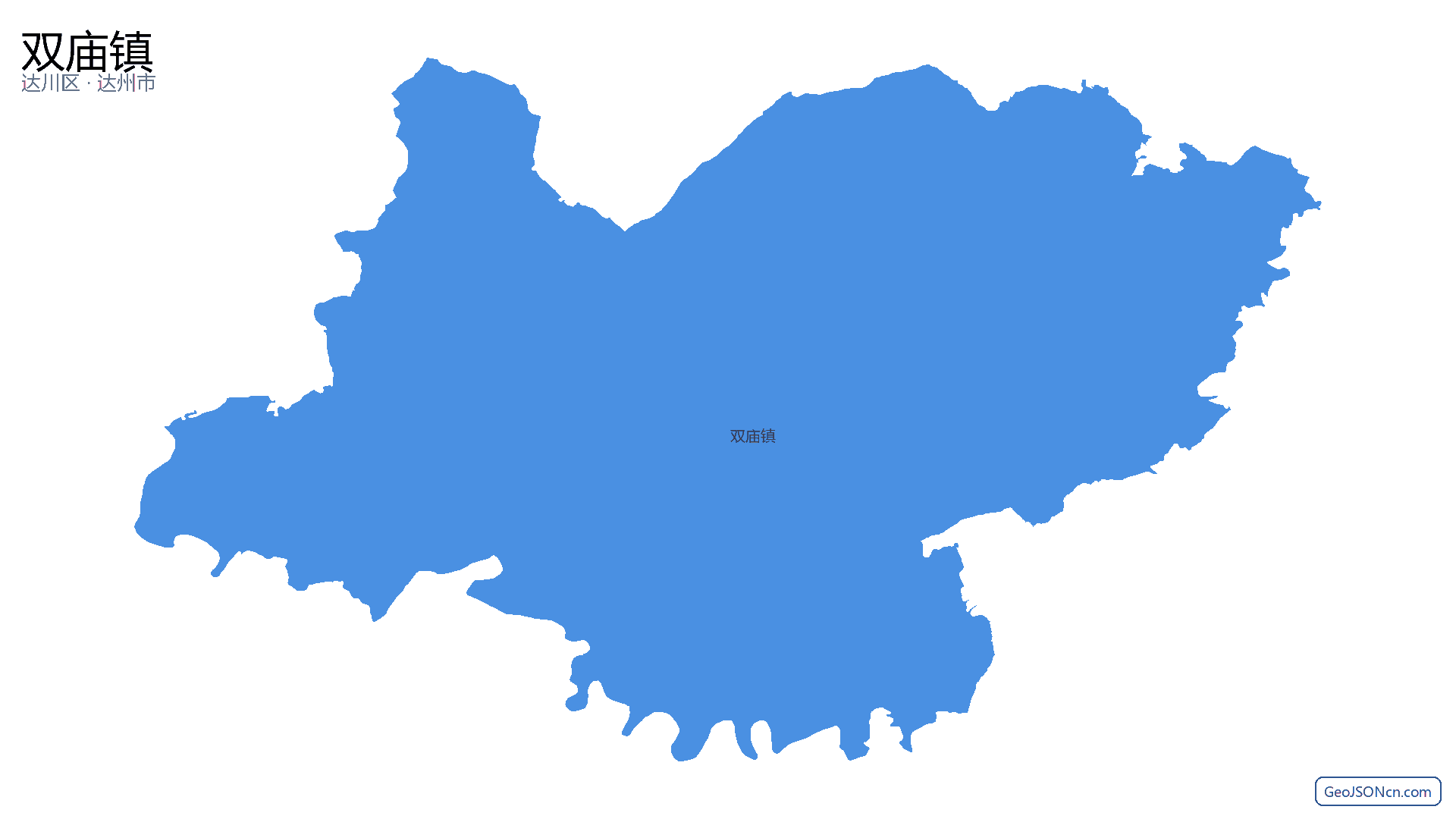 双庙镇行政区划边界地图(达川区·达州市),提供GeoJSON、SHP矢量边界数据下载及高清地图大图(PNG/JPG) - GeoJSONcn.com