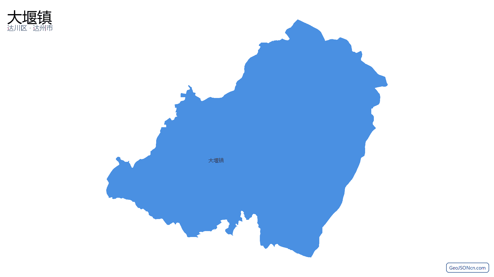 大堰镇行政区划边界地图（达川区·达州市）,提供GeoJSON、SHP矢量边界数据下载及高清地图大图(PNG/JPG) - GeoJSONcn.com