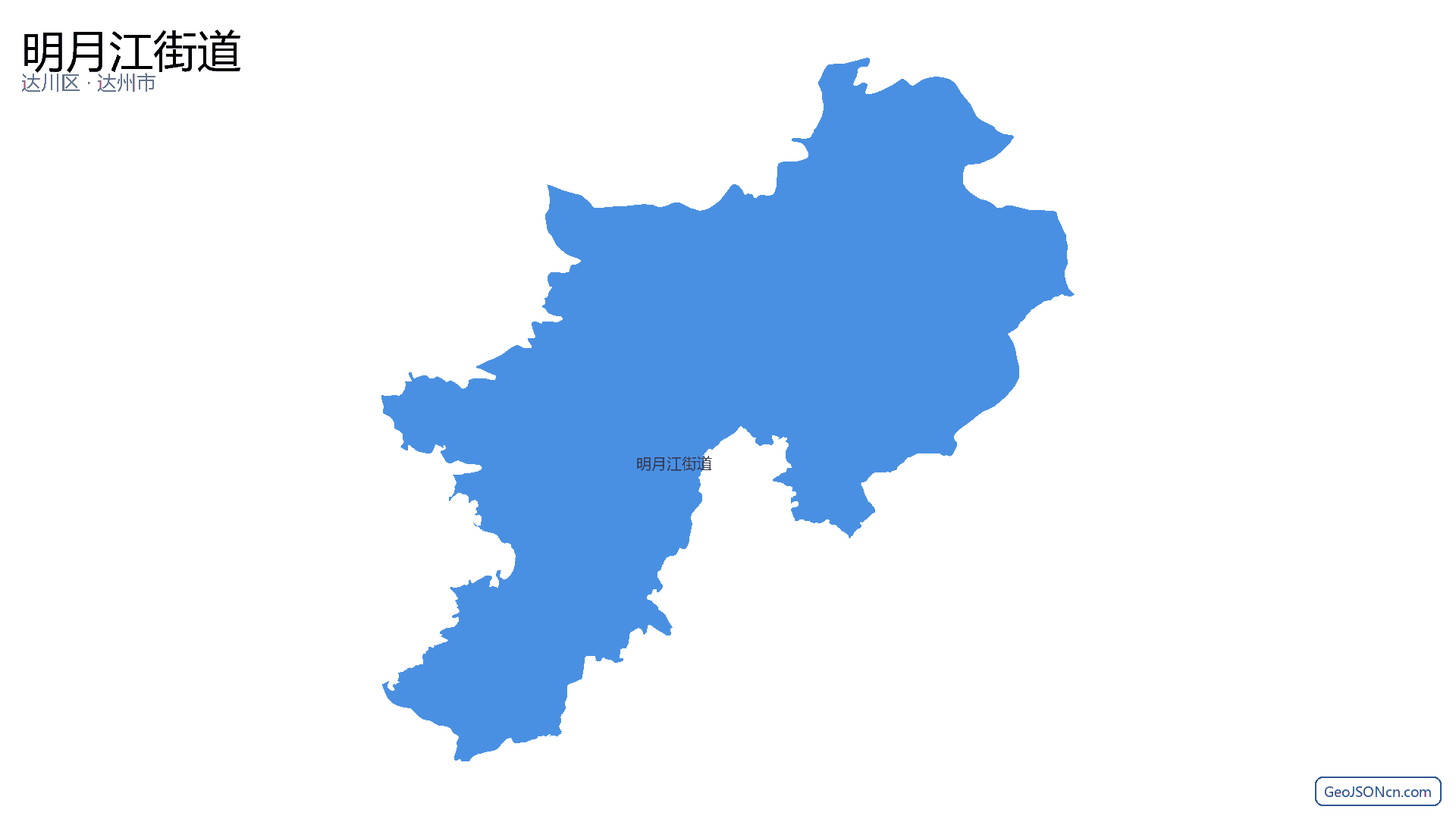 明月江街道行政区划边界地图（达川区·达州市）,提供GeoJSON、SHP矢量边界数据下载及高清地图大图(PNG/JPG) - GeoJSONcn.com