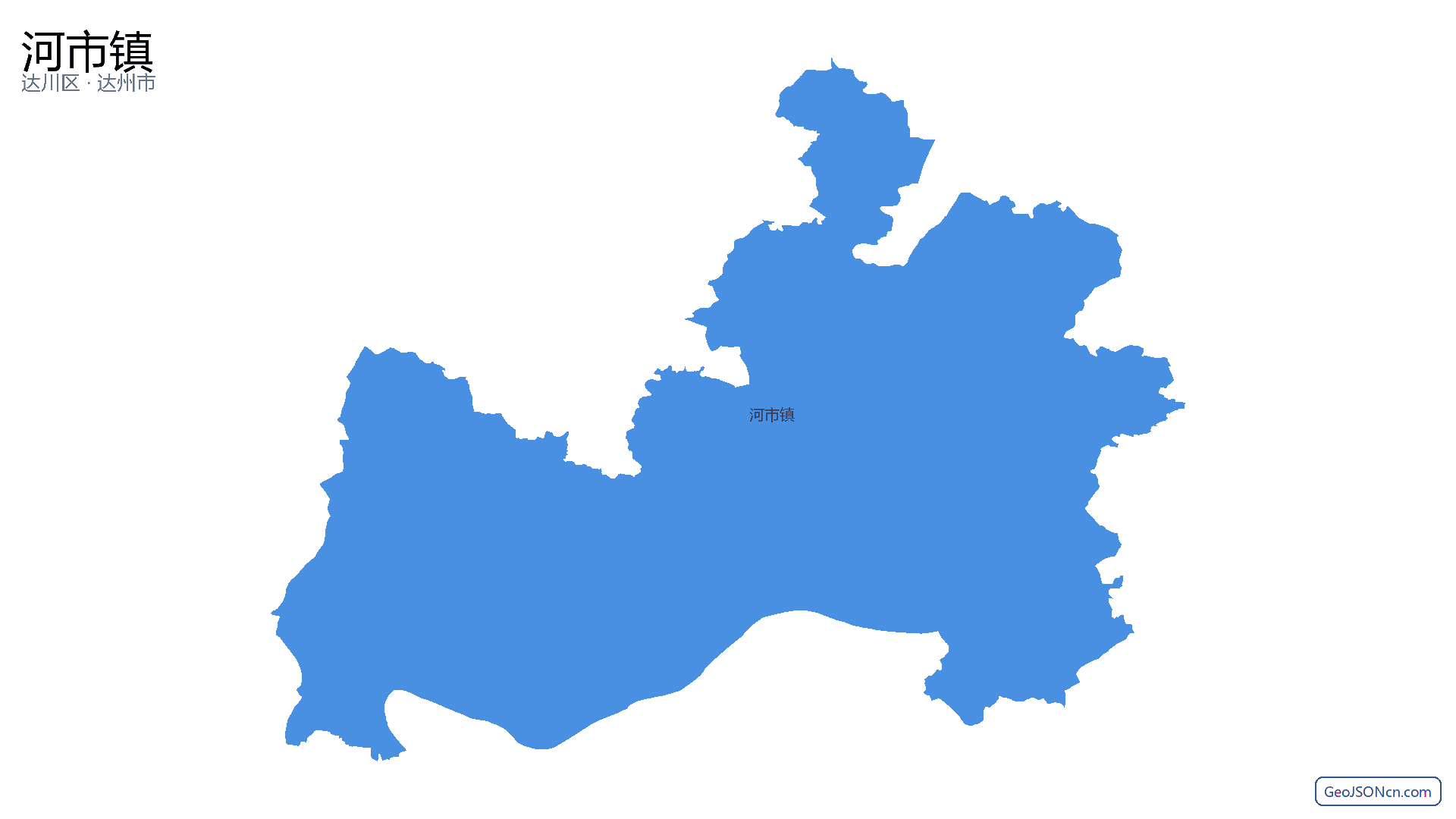 河市镇行政区划边界地图（达川区·达州市）,提供GeoJSON、SHP矢量边界数据下载及高清地图大图(PNG/JPG) - GeoJSONcn.com