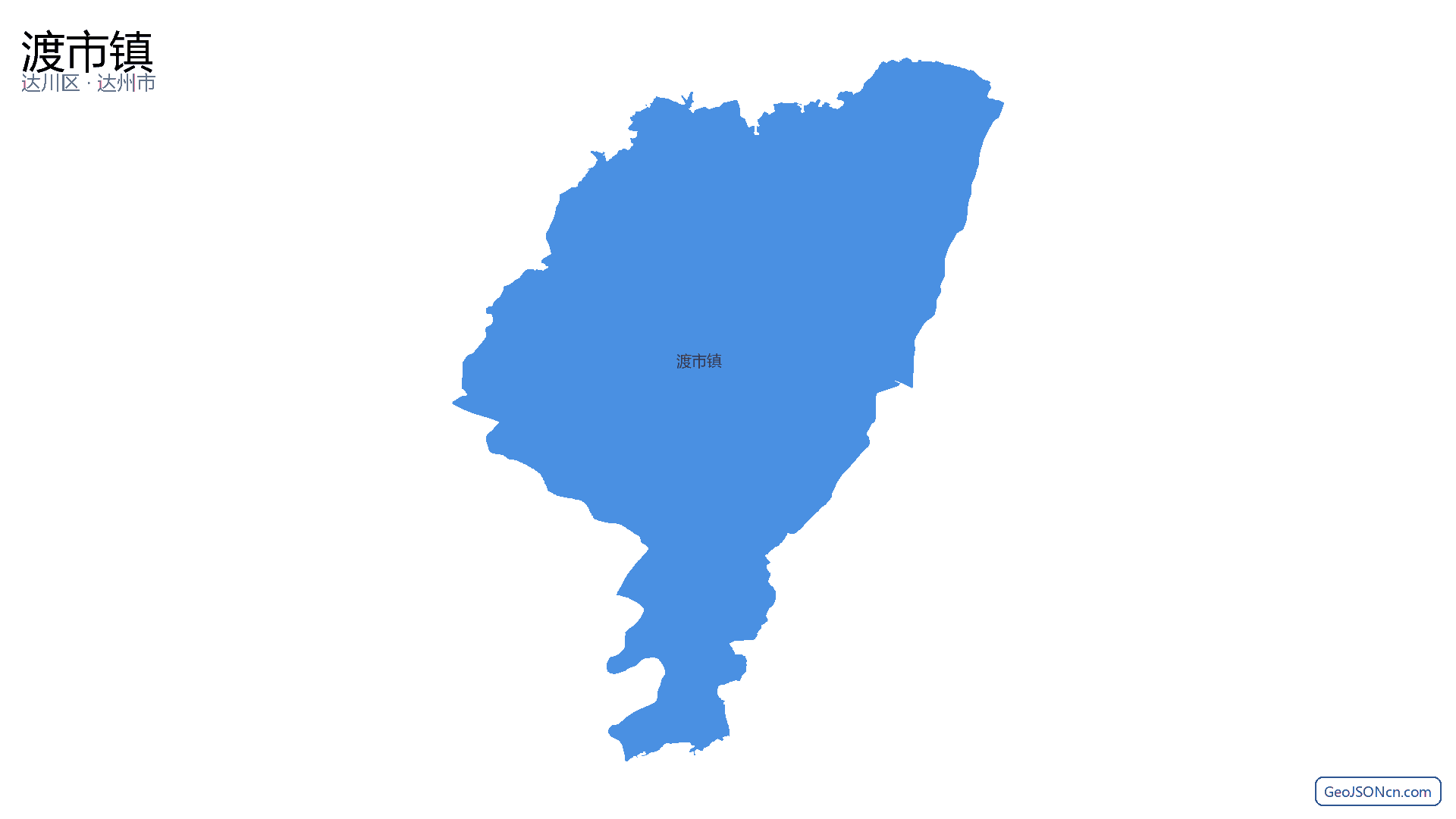 渡市镇行政区划边界地图（达川区·达州市）,提供GeoJSON、SHP矢量边界数据下载及高清地图大图(PNG/JPG) - GeoJSONcn.com