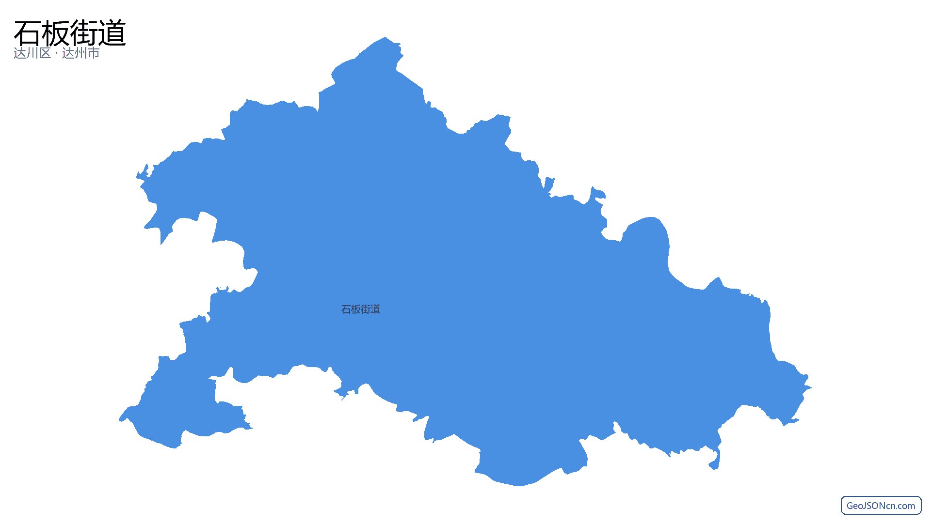 石板街道行政区划边界地图(达川区·达州市),提供GeoJSON、SHP矢量边界数据下载及高清地图大图(PNG/JPG) - GeoJSONcn.com