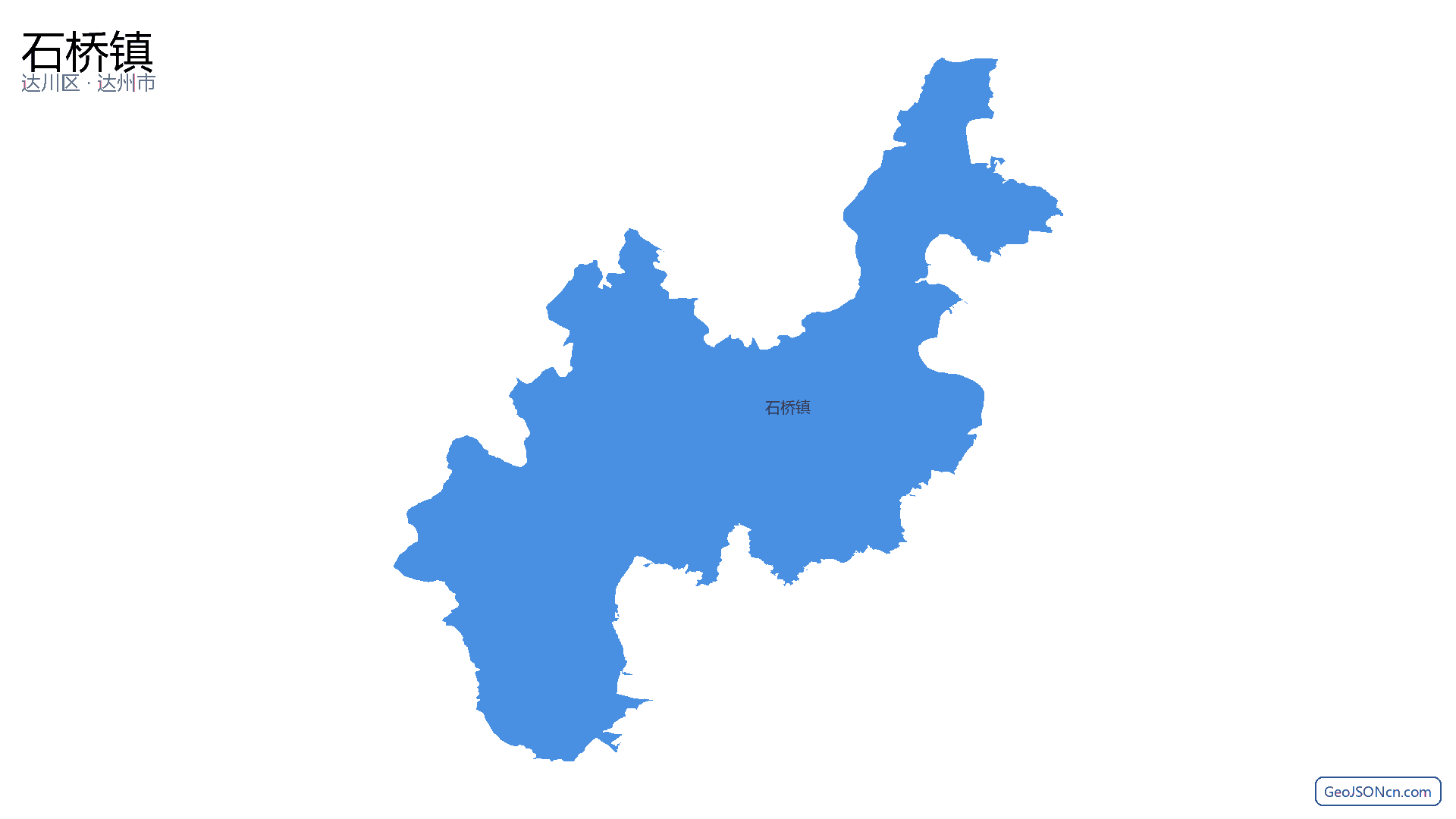 石桥镇行政区划边界地图(达川区·达州市),提供GeoJSON、SHP矢量边界数据下载及高清地图大图(PNG/JPG) - GeoJSONcn.com