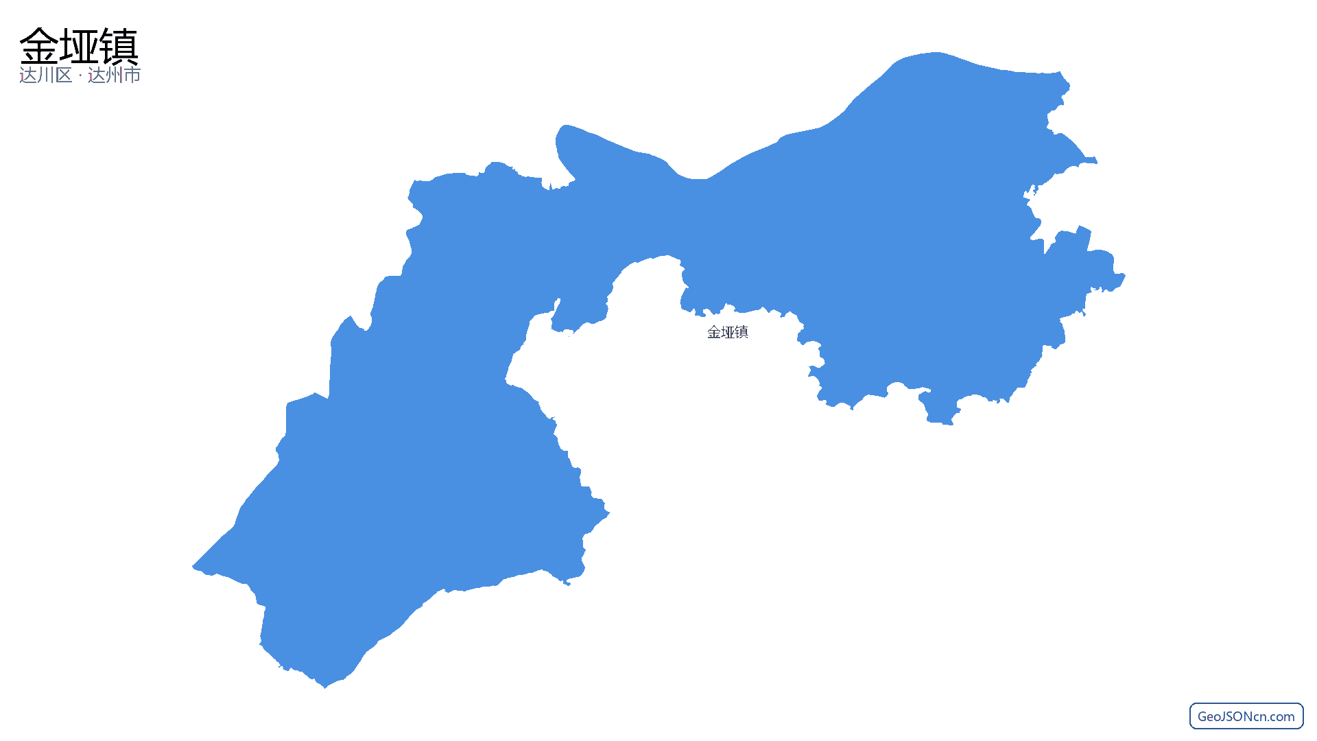 金垭镇行政区划边界地图（达川区·达州市）,提供GeoJSON、SHP矢量边界数据下载及高清地图大图(PNG/JPG) - GeoJSONcn.com