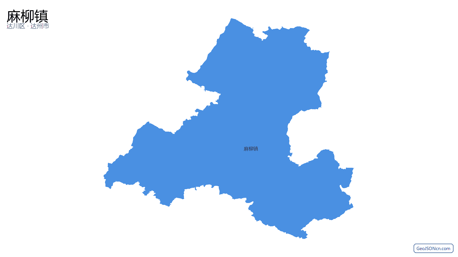 麻柳镇行政区划边界地图(达川区·达州市),提供GeoJSON、SHP矢量边界数据下载及高清地图大图(PNG/JPG) - GeoJSONcn.com