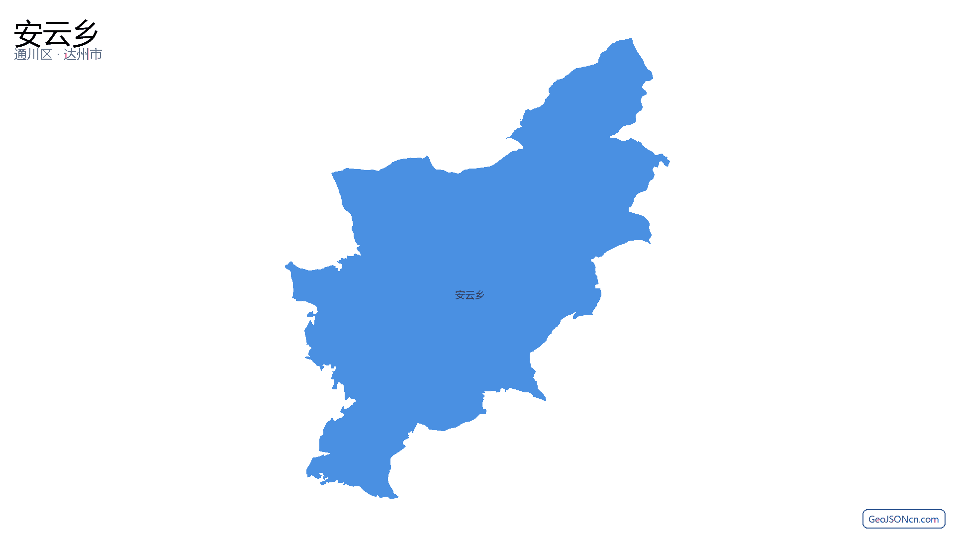 安云乡行政区划边界地图(通川区·达州市),提供GeoJSON、SHP矢量边界数据下载及高清地图大图(PNG/JPG) - GeoJSONcn.com