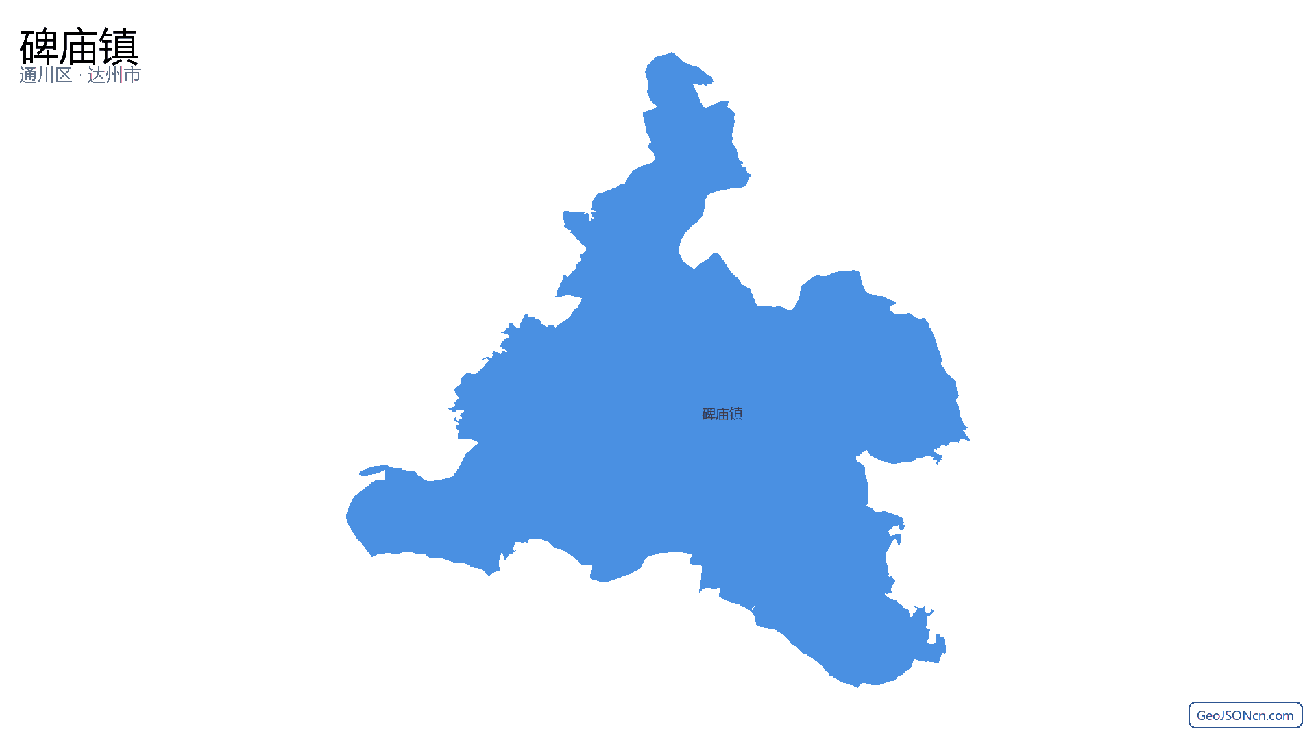 碑庙镇行政区划边界地图（通川区·达州市）,提供GeoJSON、SHP矢量边界数据下载及高清地图大图(PNG/JPG) - GeoJSONcn.com