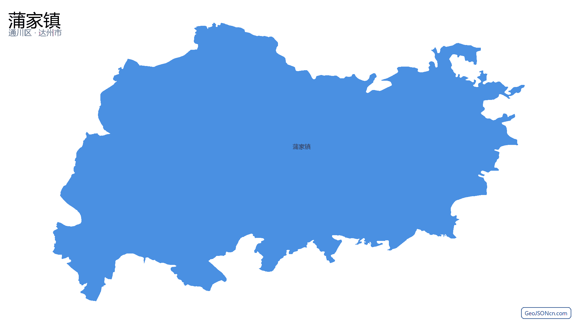 蒲家镇行政区划边界地图(通川区·达州市),提供GeoJSON、SHP矢量边界数据下载及高清地图大图(PNG/JPG) - GeoJSONcn.com