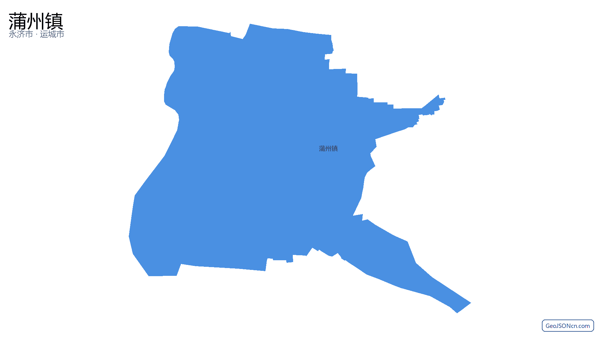 蒲州镇行政区划边界地图（永济市·运城市）,提供GeoJSON、SHP矢量边界数据下载及高清地图大图(PNG/JPG) - GeoJSONcn.com
