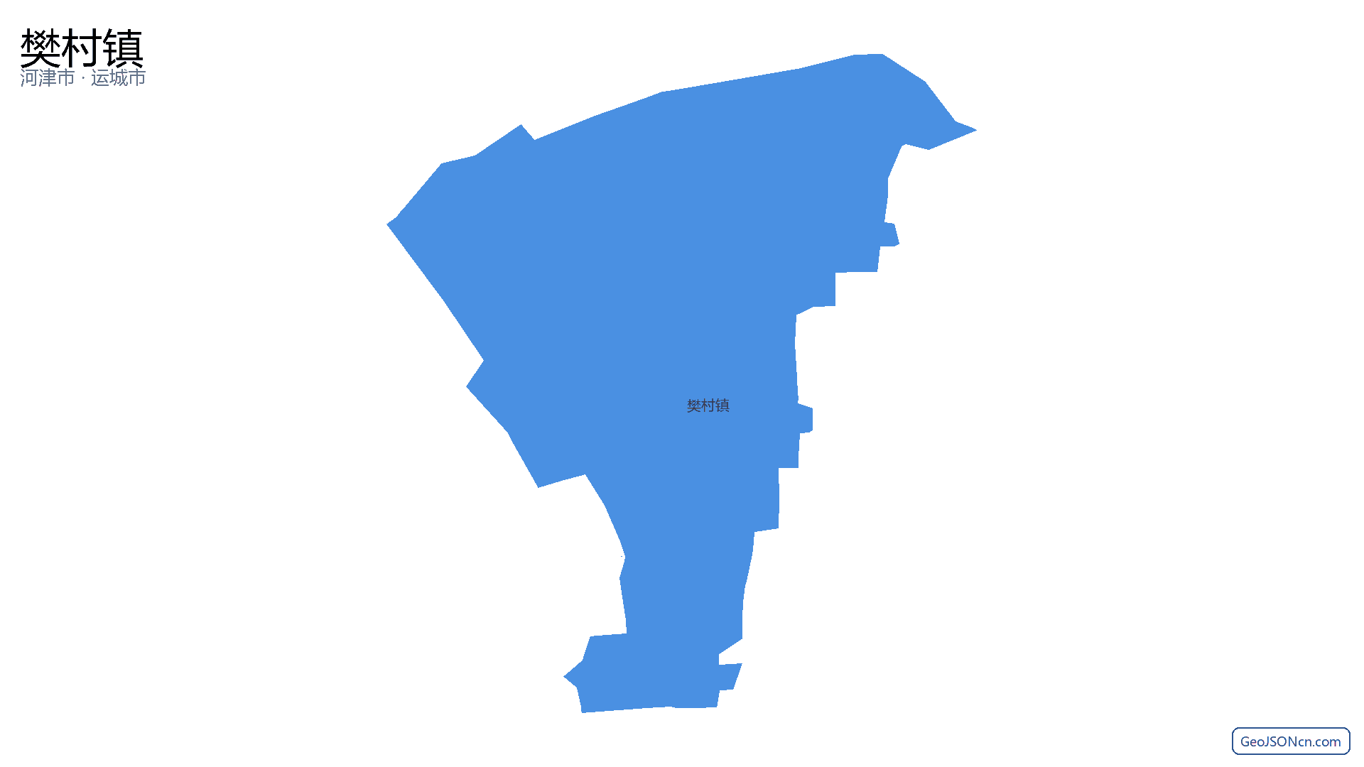 樊村镇行政区划边界地图（河津市·运城市）,提供GeoJSON、SHP矢量边界数据下载及高清地图大图(PNG/JPG) - GeoJSONcn.com