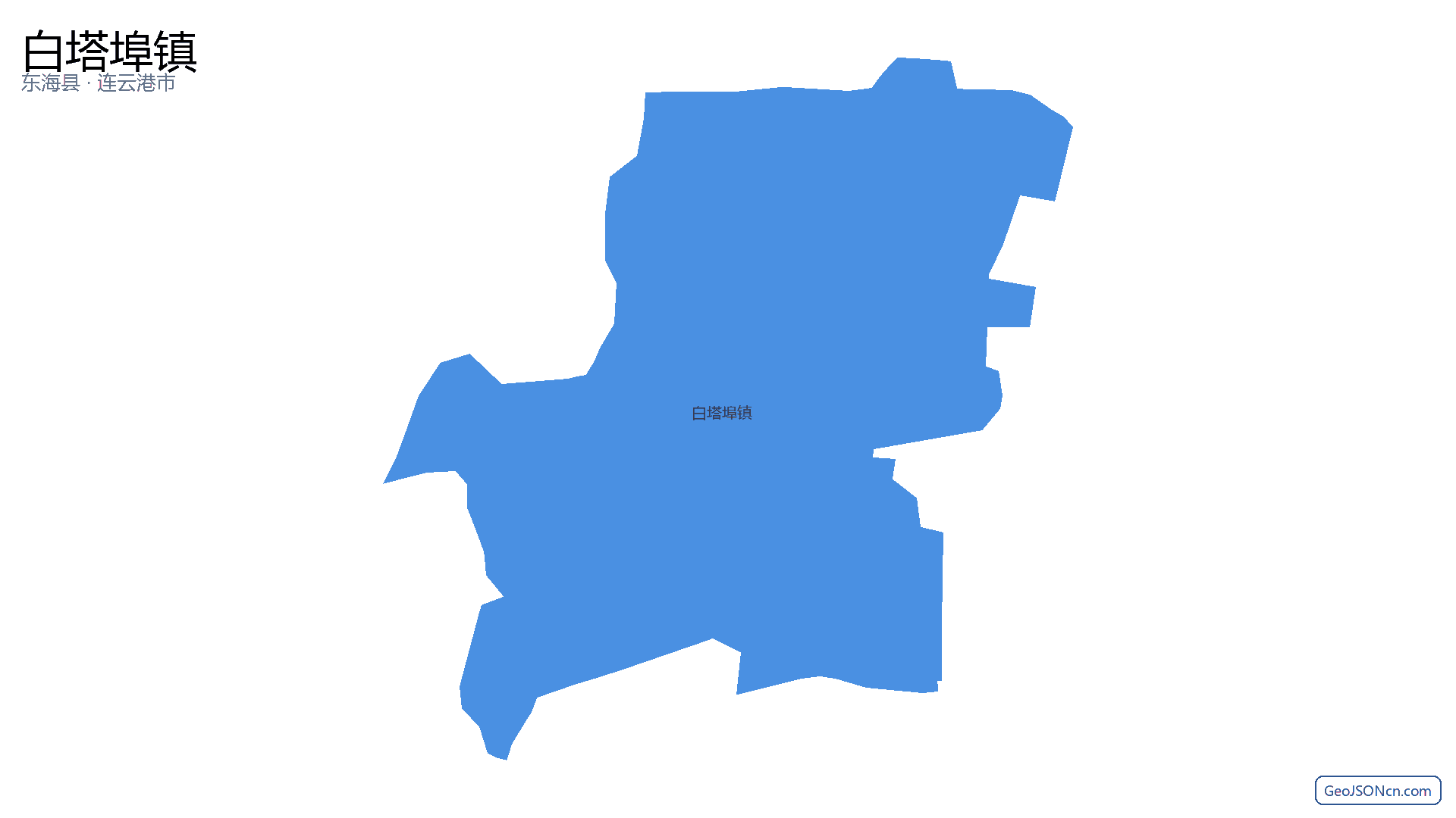 白塔埠镇行政区划边界地图（东海县·连云港市）,提供GeoJSON、SHP矢量边界数据下载及高清地图大图(PNG/JPG) - GeoJSONcn.com