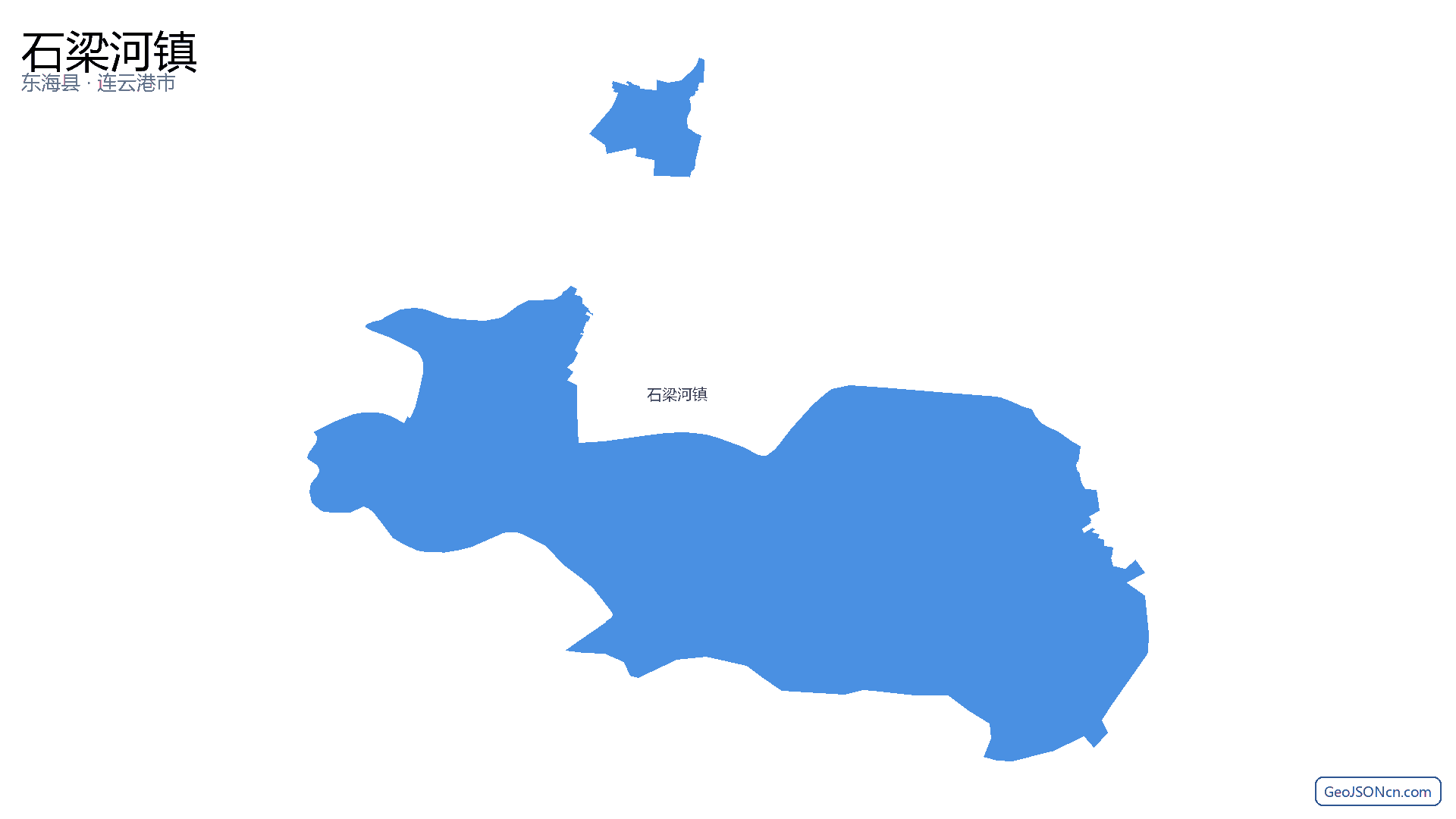 石梁河镇行政区划边界地图（东海县·连云港市）,提供GeoJSON、SHP矢量边界数据下载及高清地图大图(PNG/JPG) - GeoJSONcn.com